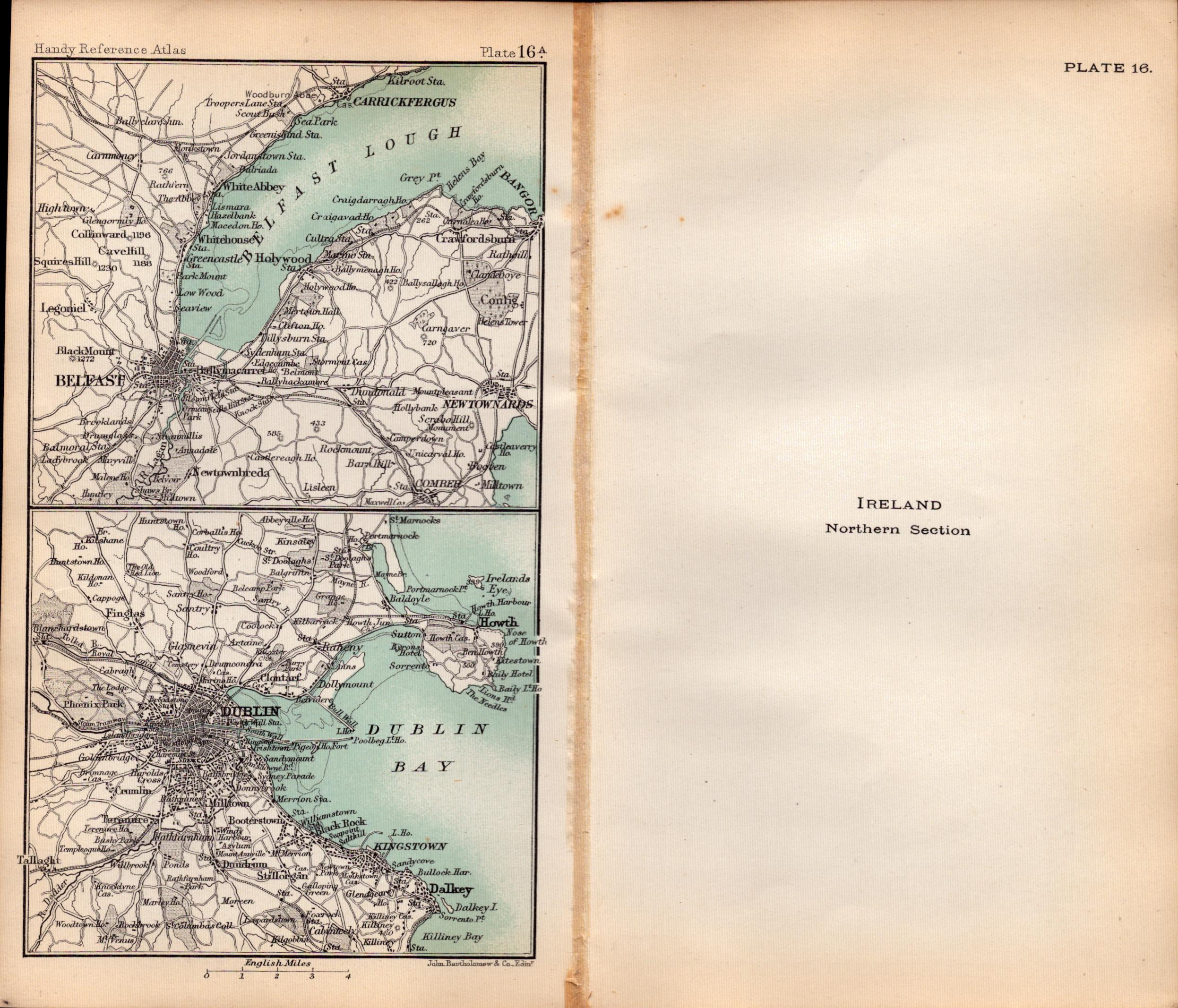 Ireland Northern Area Double Sided Antique 1896 Map.