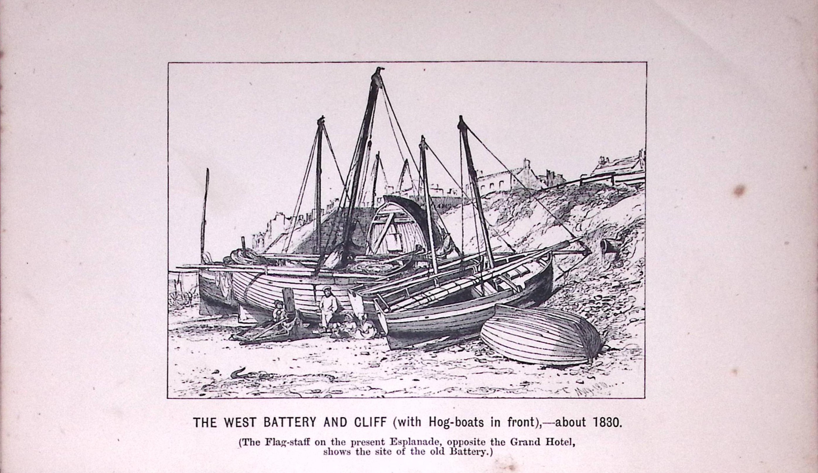 Brighton West Battery & Cliff (1830) Antique 134-Year-Old Print-27-TR