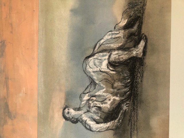 Henry Moore 'Reclining Figure - Sky Background 1980. Coloured Lithograph.