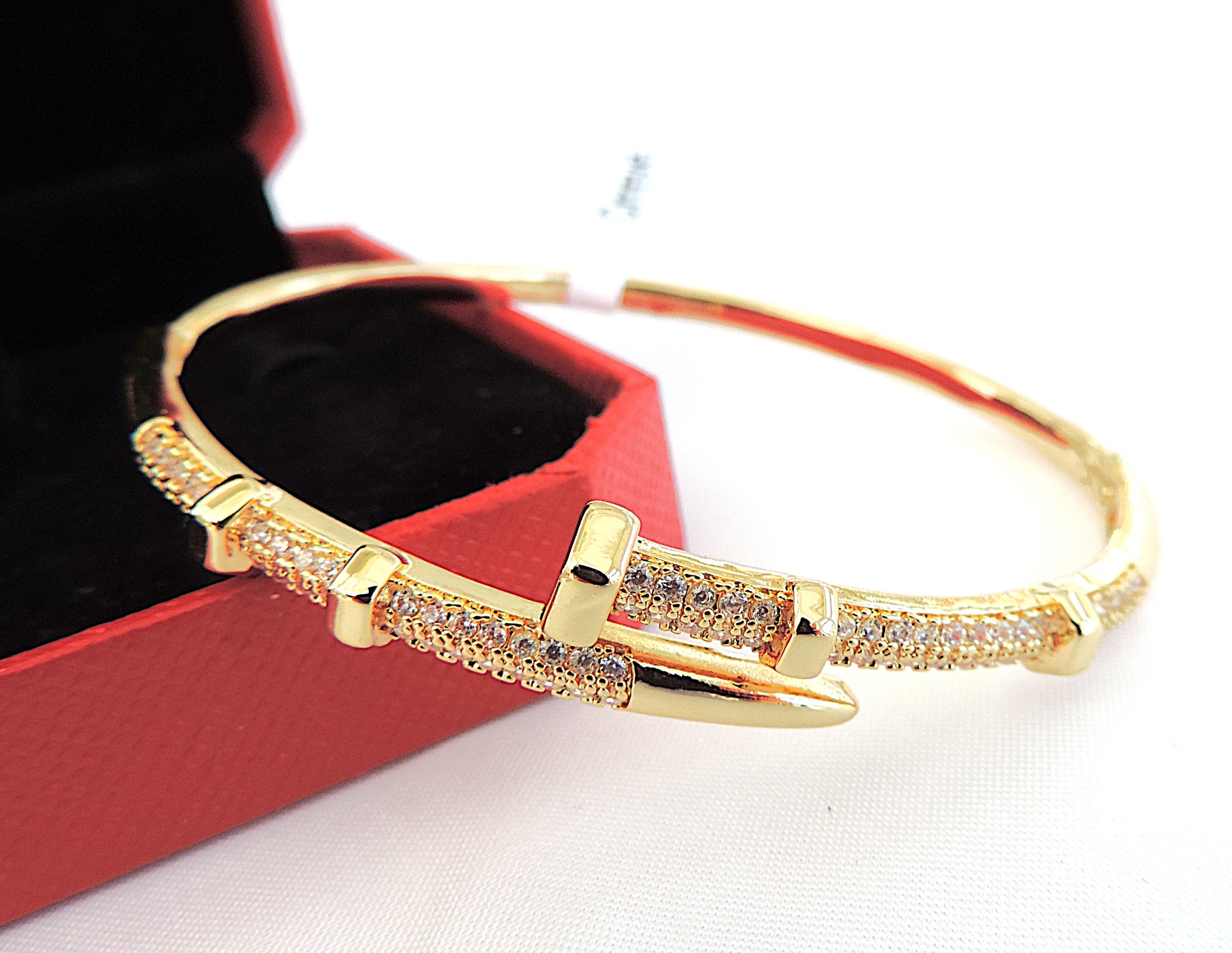 Orrevé 18k Gold Plated Pave Zircon Bangle/Bracelet 'New'