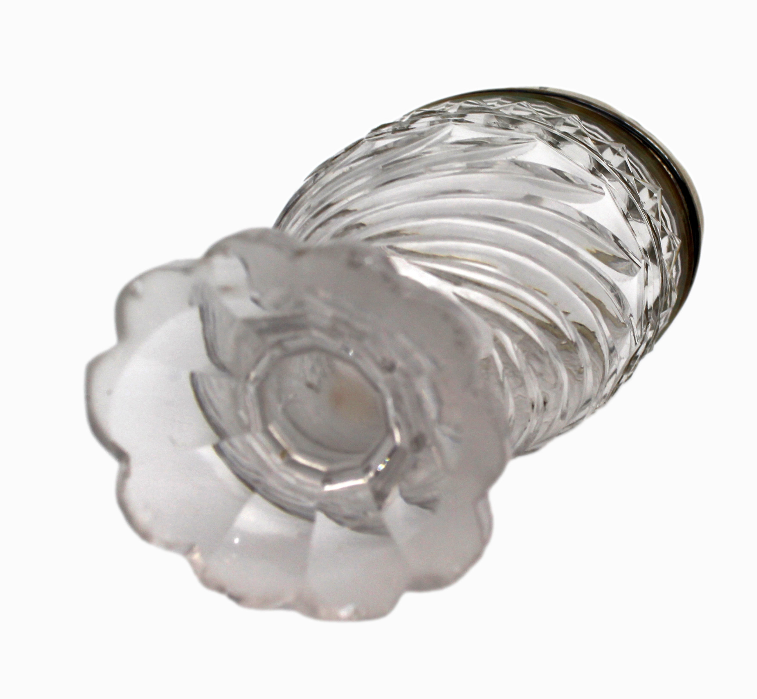 Antique Crystal Jar & Cover with Silver Mount c.1800