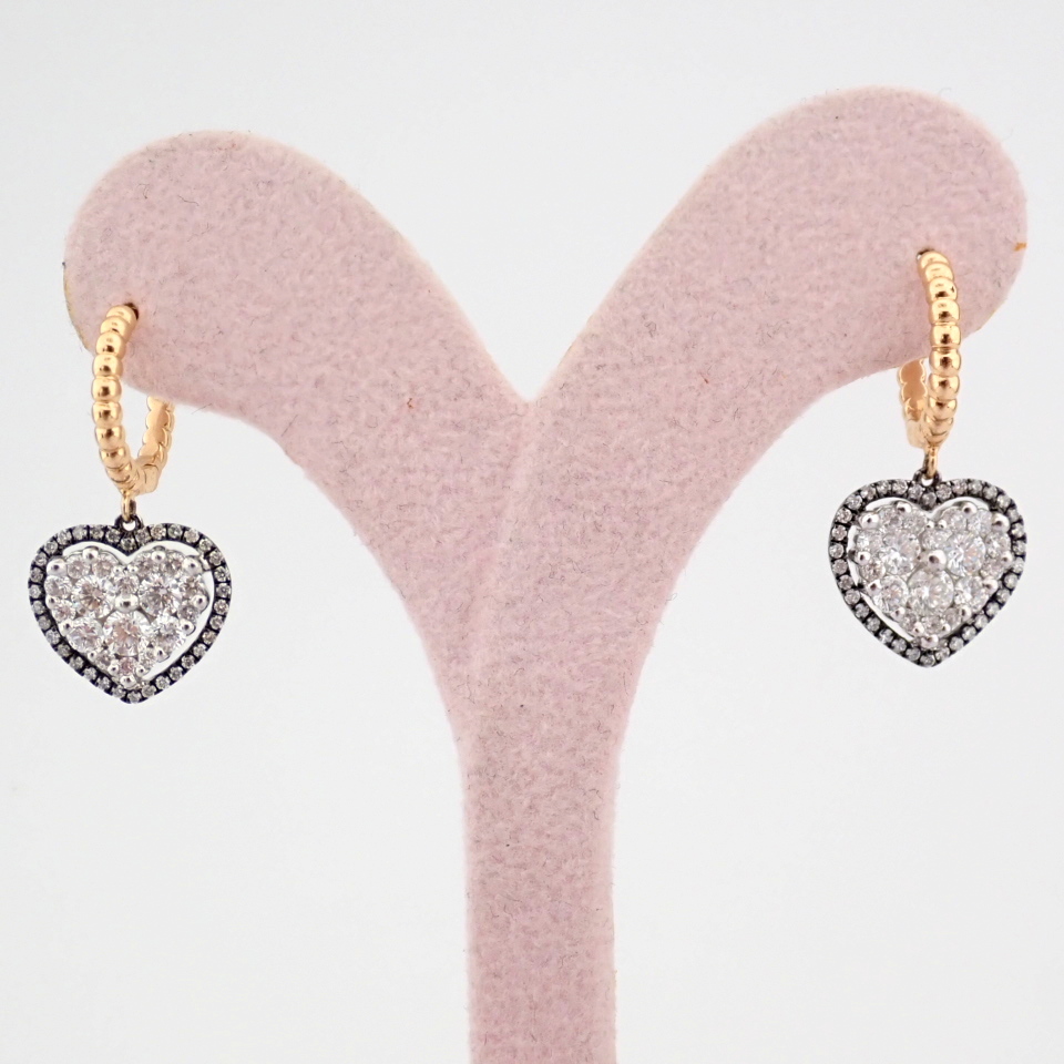 Natural Diamond 18K Yellow & White Gold Earring