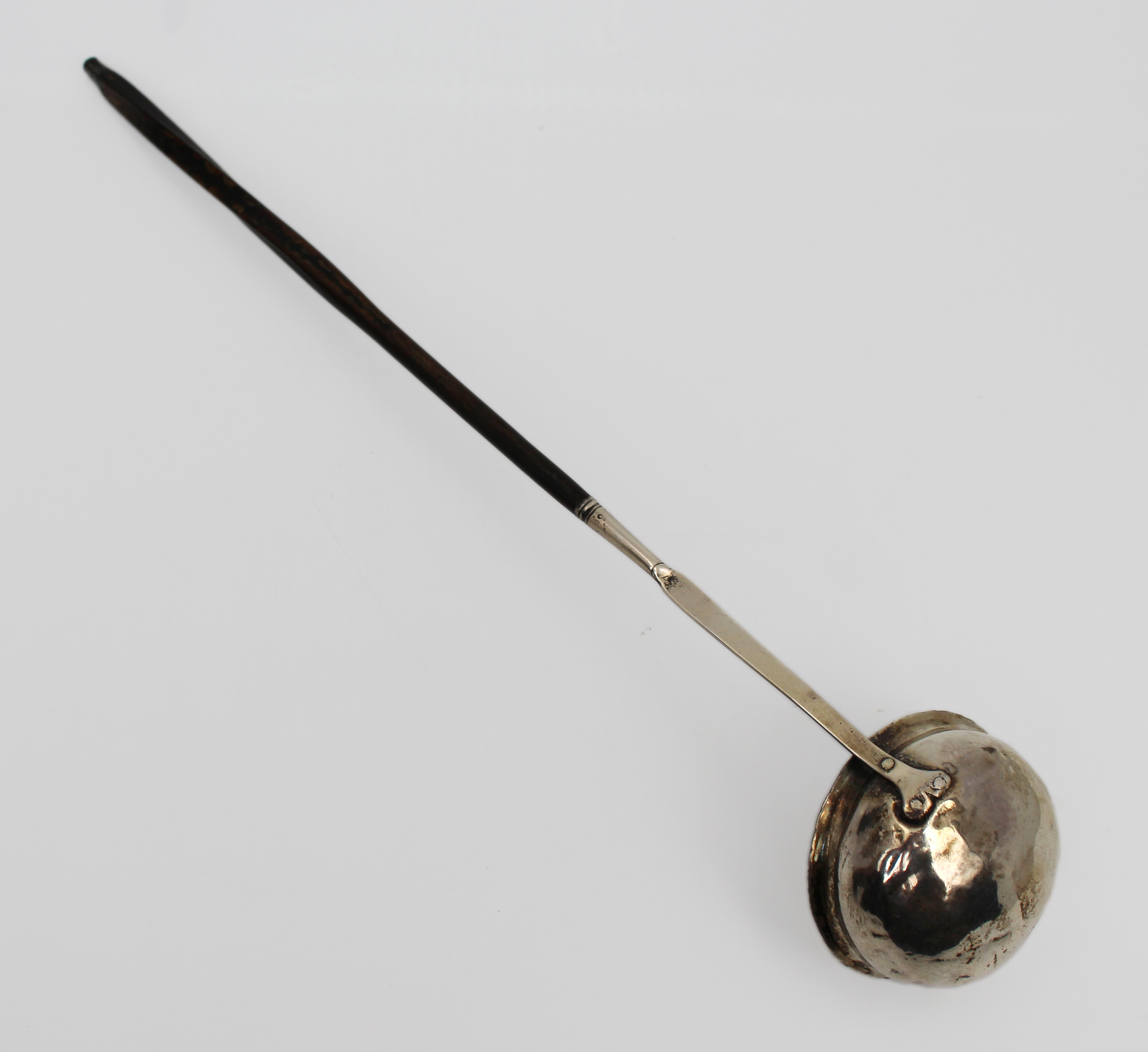 Antique Solid Silver & Macassar Ebony Punch / Toddy Ladle – Early 19th Century
