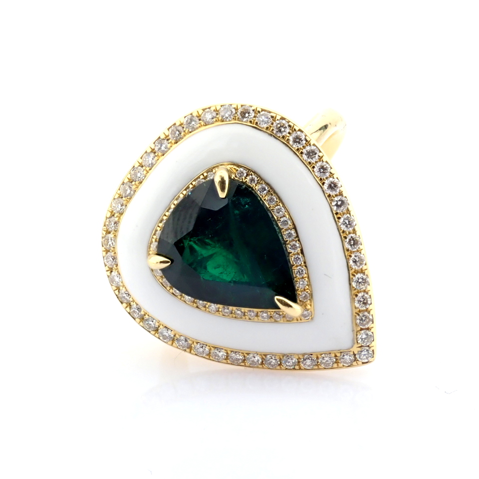 Natural Diamond 18K Yellow Gold Ring