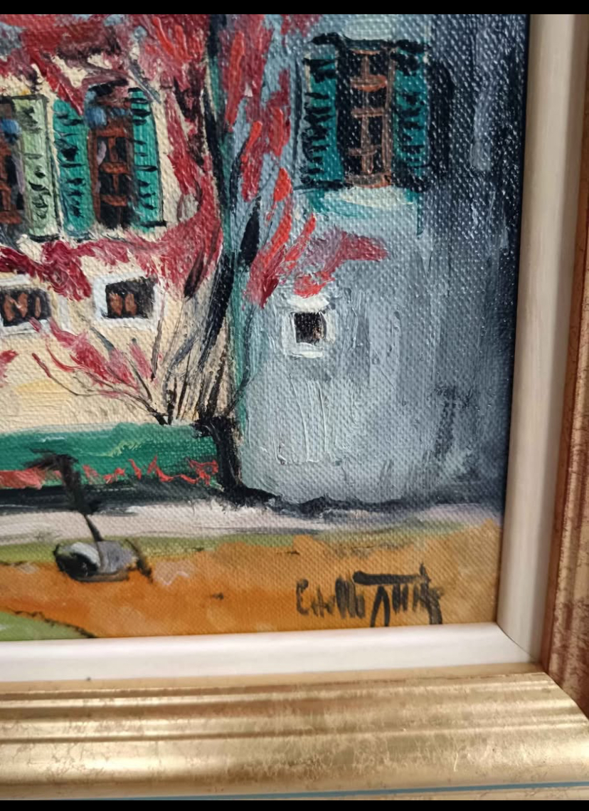Chateau De Fleville Original Oil Painting By Estelle Juste