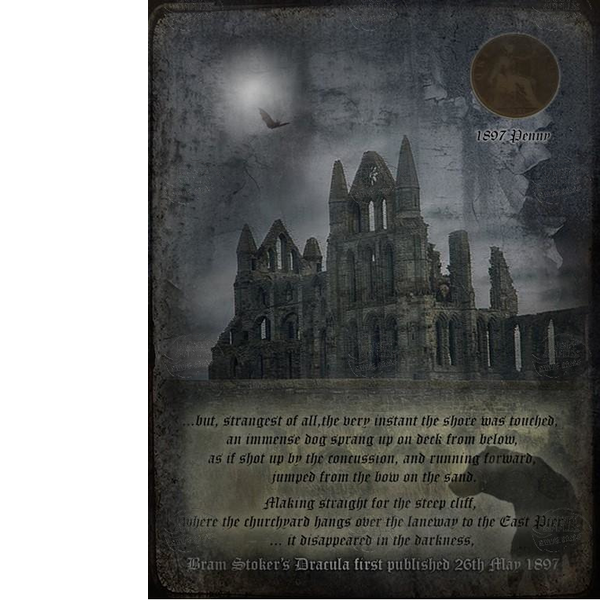 Bram Stoker Dracula Was First Published Original Penny 1897 Metal Wall Art