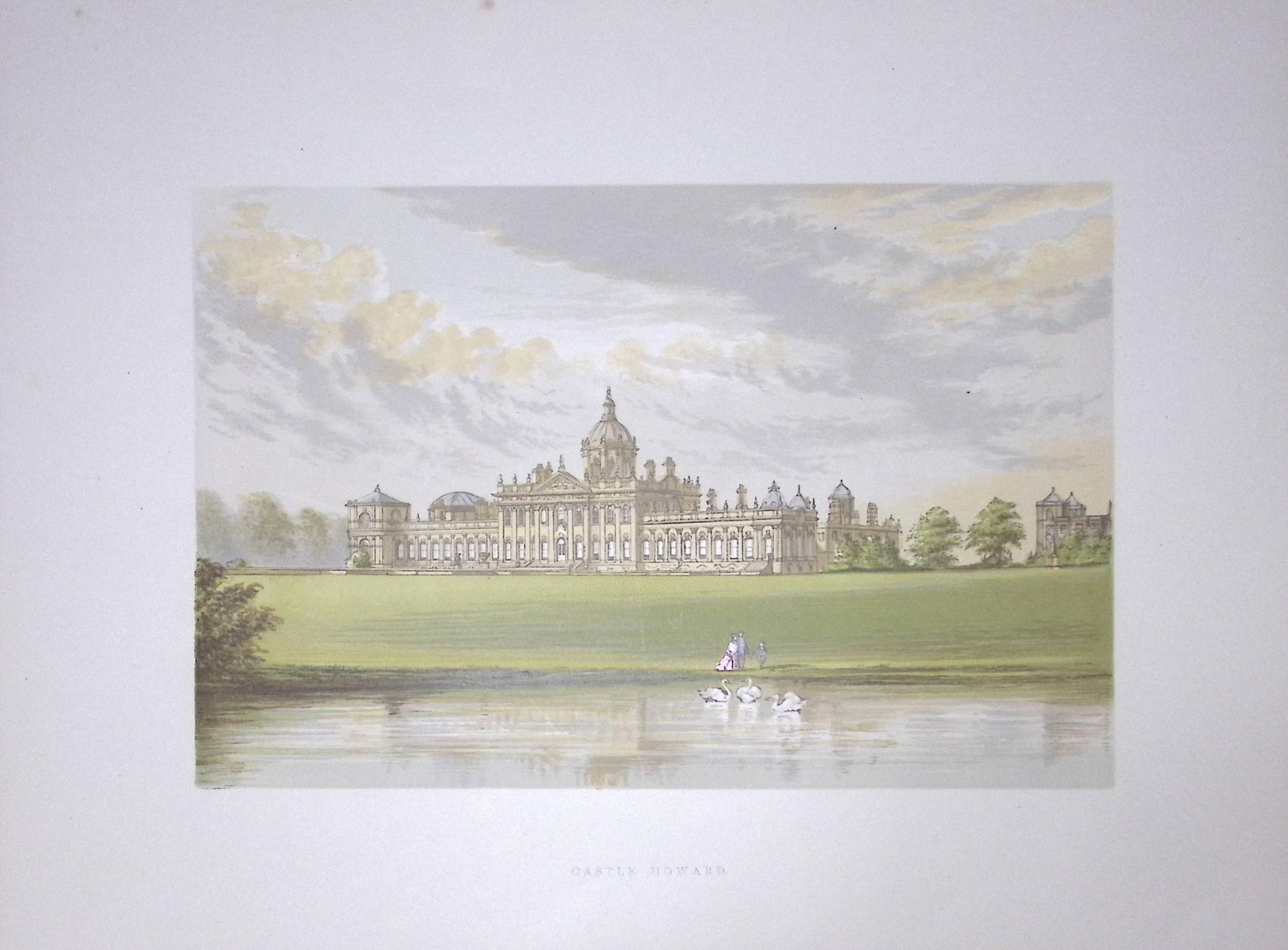 Castle Howard Yorkshire 160 Years-Old Gilt-Edge Coloured Antique Book Plate-24