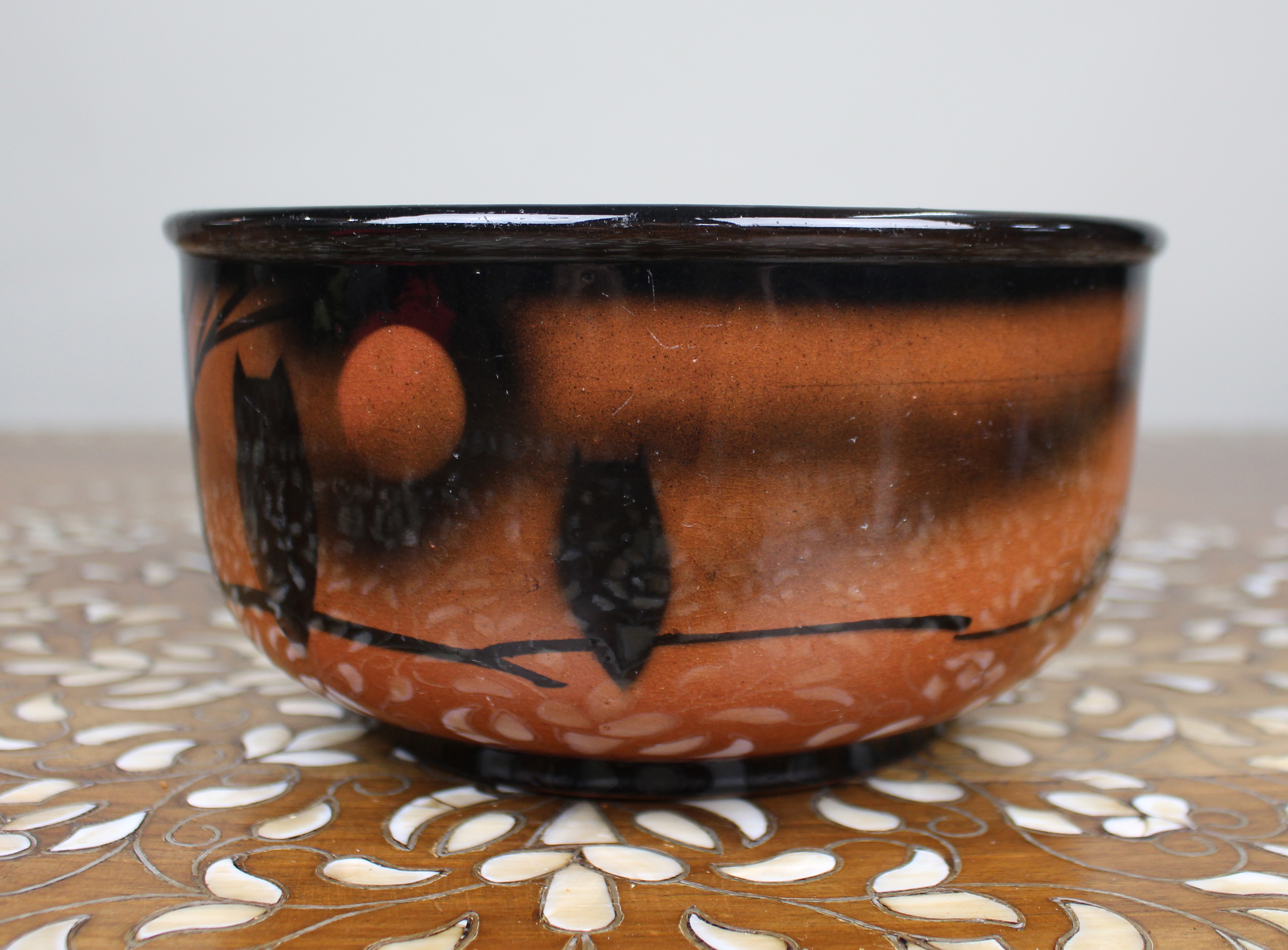 Studio Pottery Owl Bowl