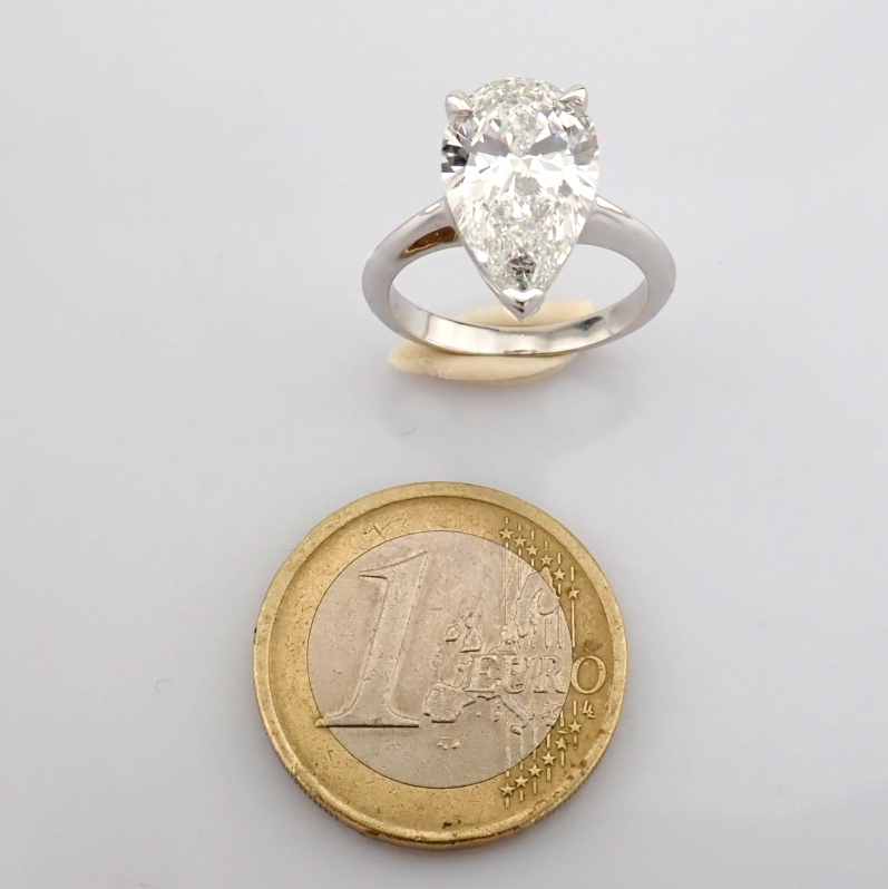 Pear Cut Lab-Grown Diamond Ring - 4.1 Total Carat (IGI Certified)