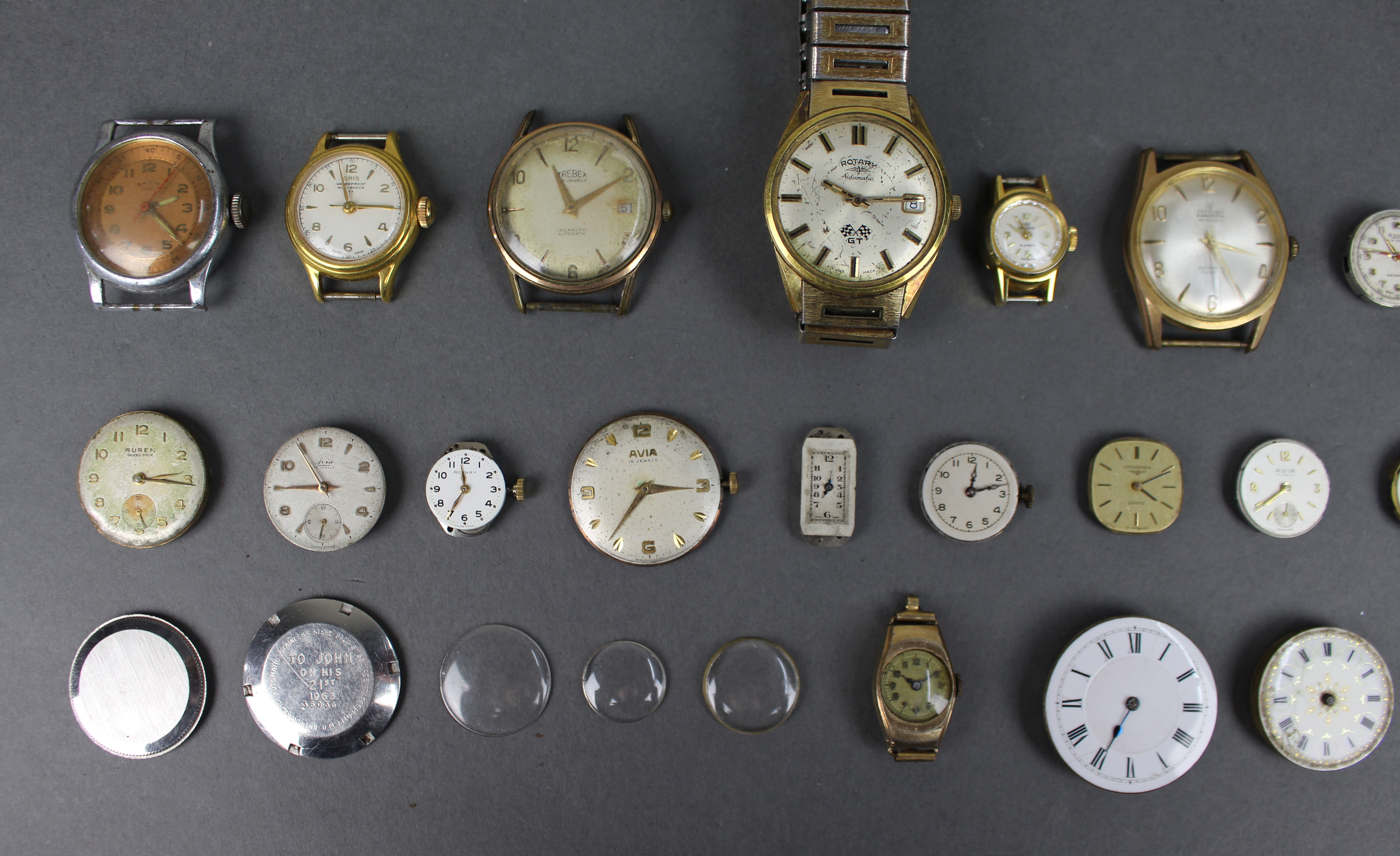 Collection of Antique & Vintage Watch Movements Parts