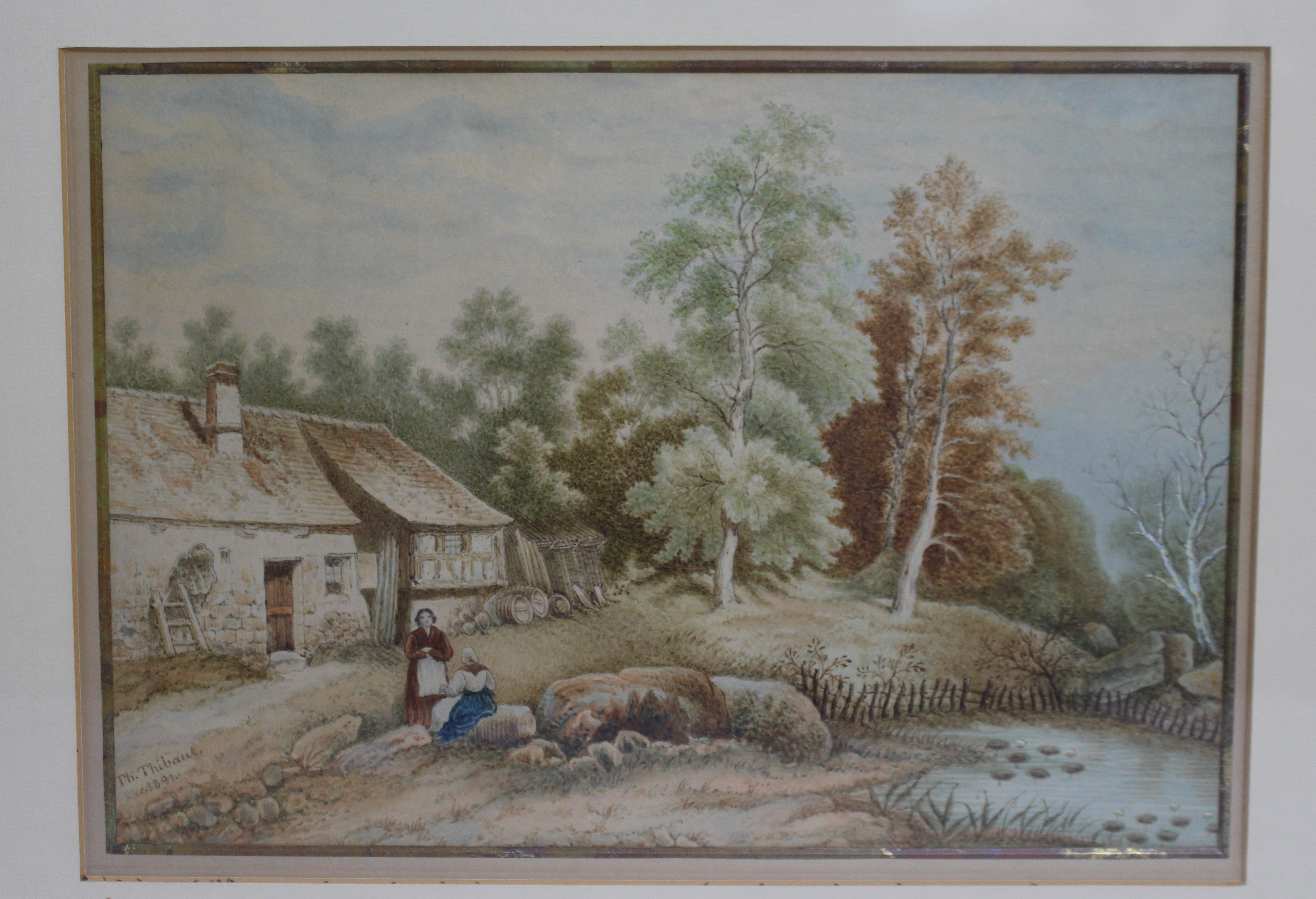 Pair of 19th c. Watercolours by Th.Thibault 1891