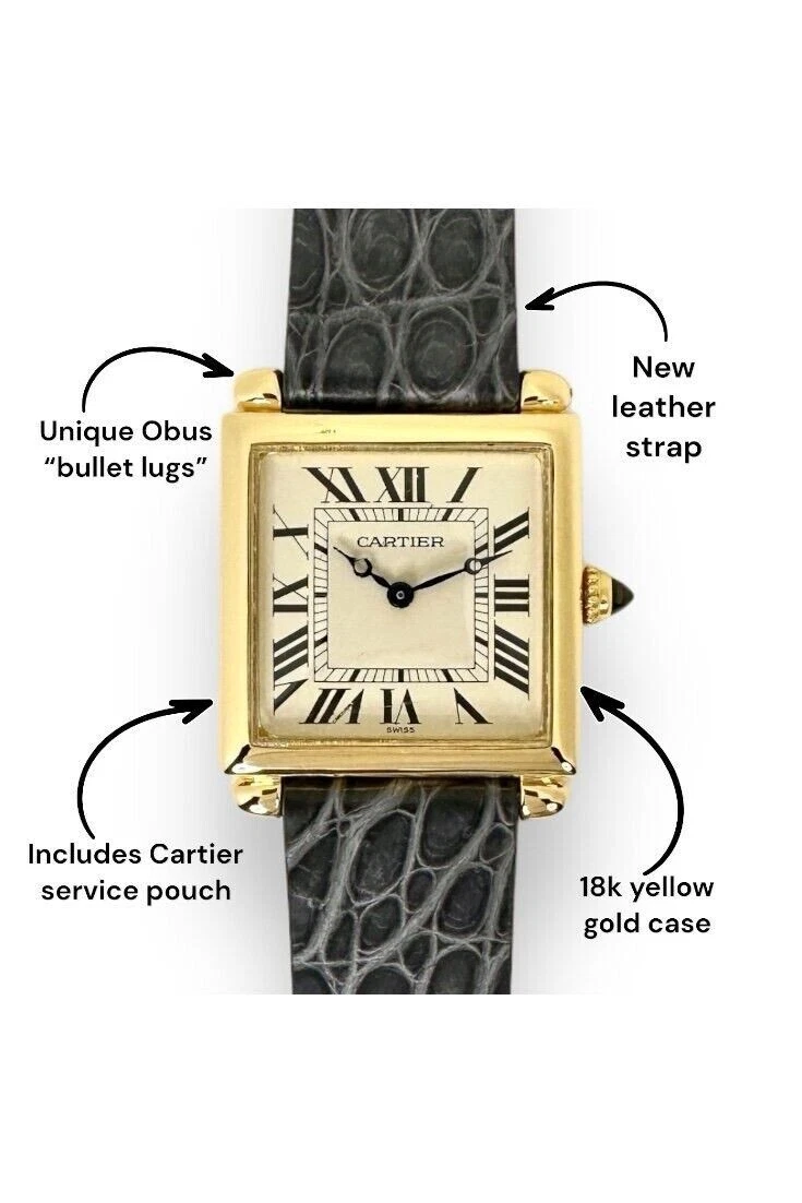 Cartier Tank Obus 16302 18k Yellow Gold 24.5mm Box With Papers