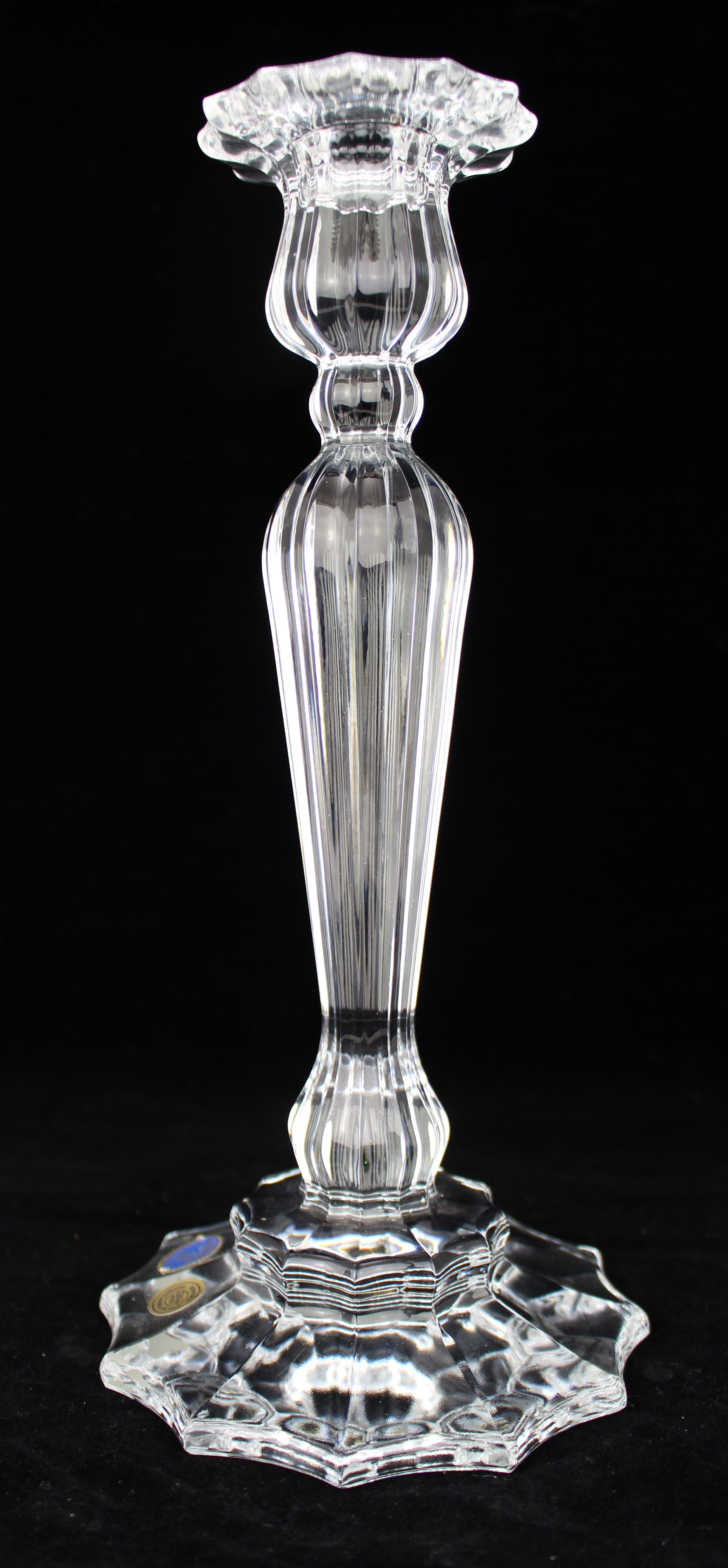 Fine Pair of Bohemia Lead Crystal Candlesticks