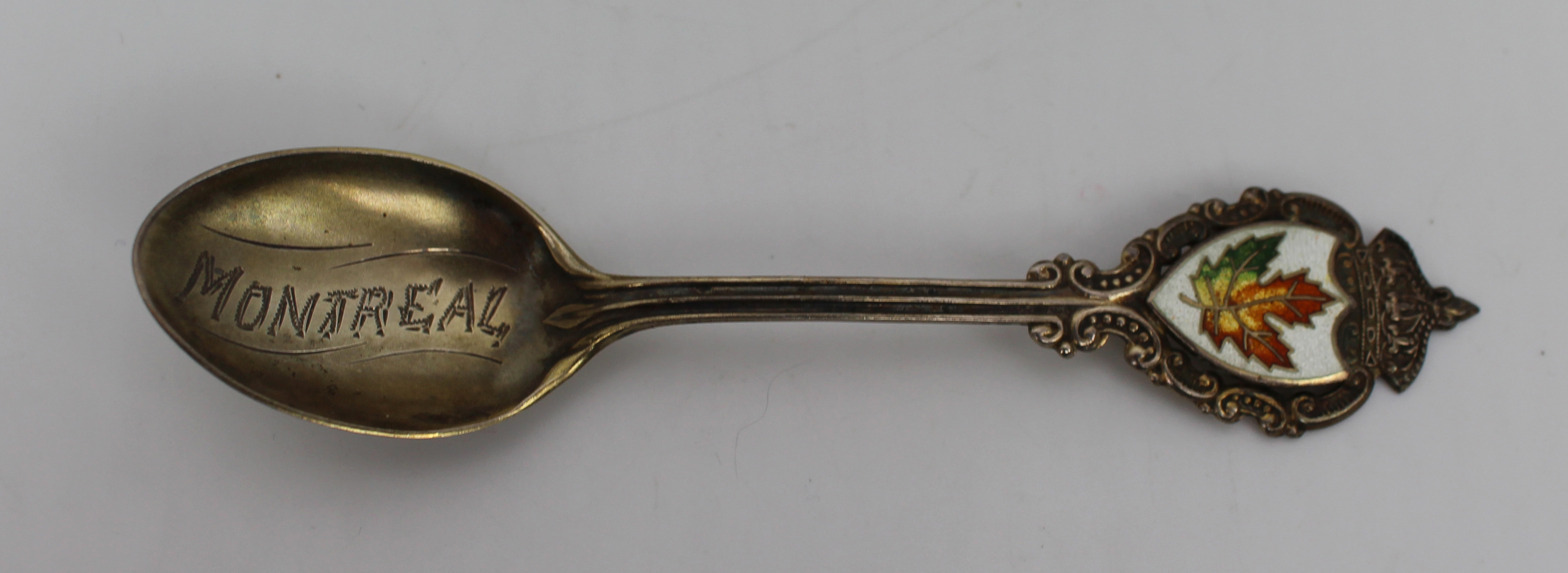 Cased Set of 6 Canadian Sterling Silver & Enamel Souvenir Spoons – Morris Michaels, c.1930s
