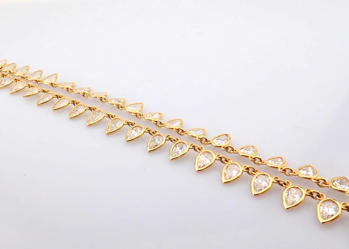 Pear Cut Lab-Grown Diamond Necklace - 7.01 Total Carat (MDI Certified)