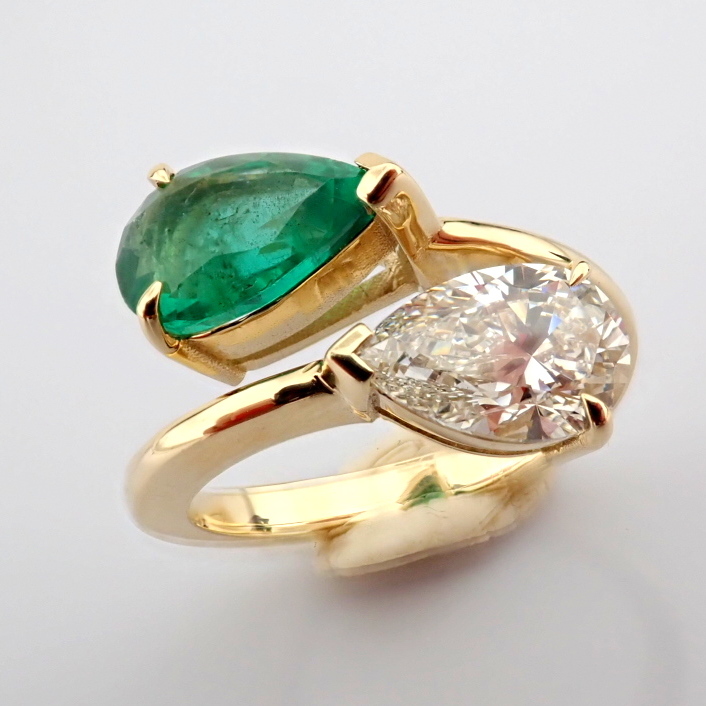 Pear Cut Lab-Grown Diamond Ring - 3.29 Total Carat (IGI Certified)