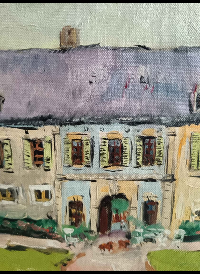 Chateau De Fleville Original Oil Painting By Estelle Juste