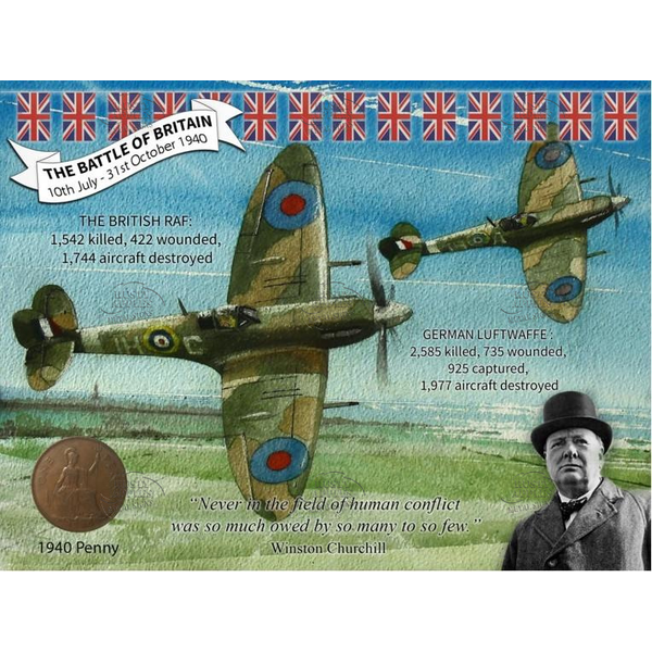 WW2 Battle Of Britain Pair Of Spitfires Metal Wall Art Coin Display