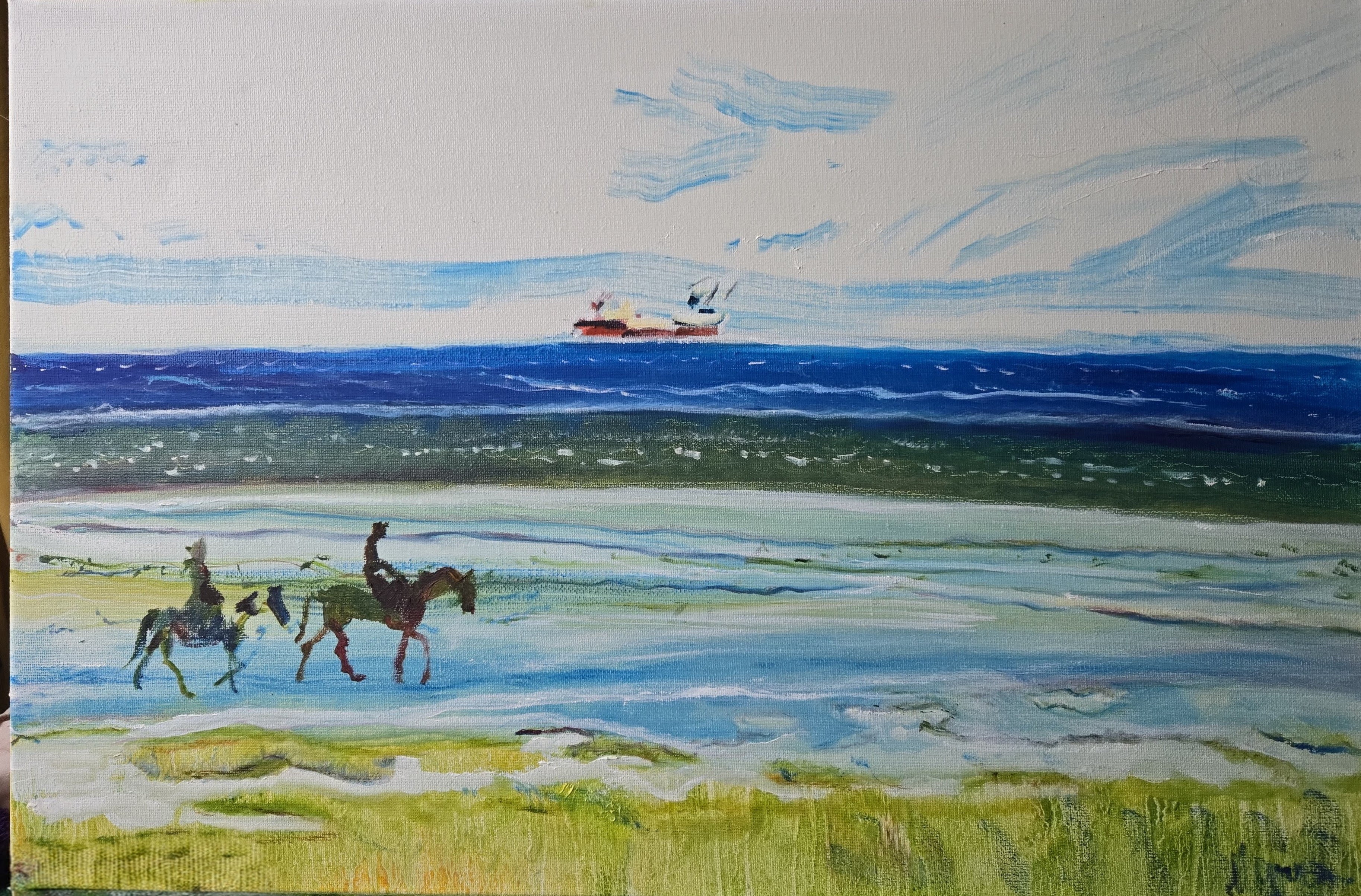 "Galloping On The Silver Sands" By Myrna Higgins