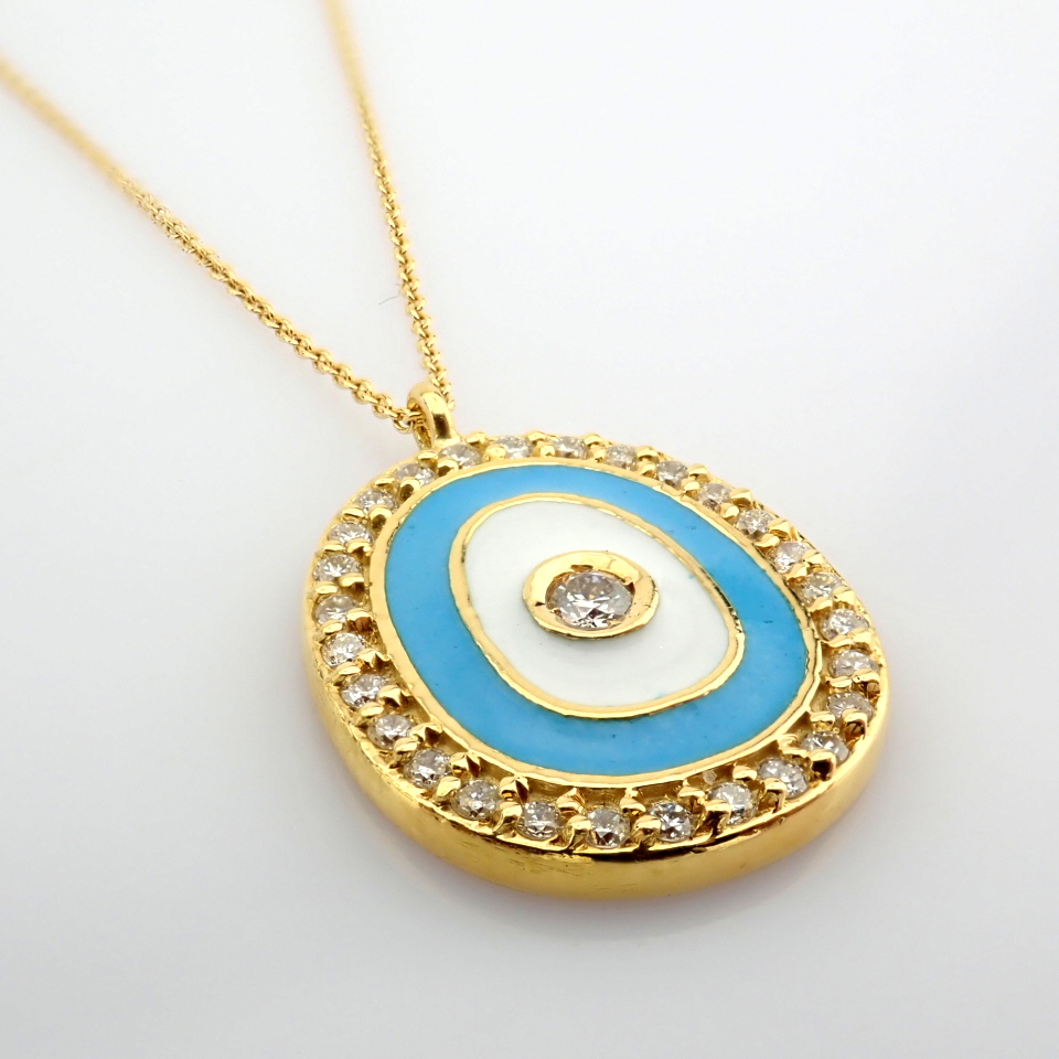 Natural Diamond 18K Yellow Gold Necklace