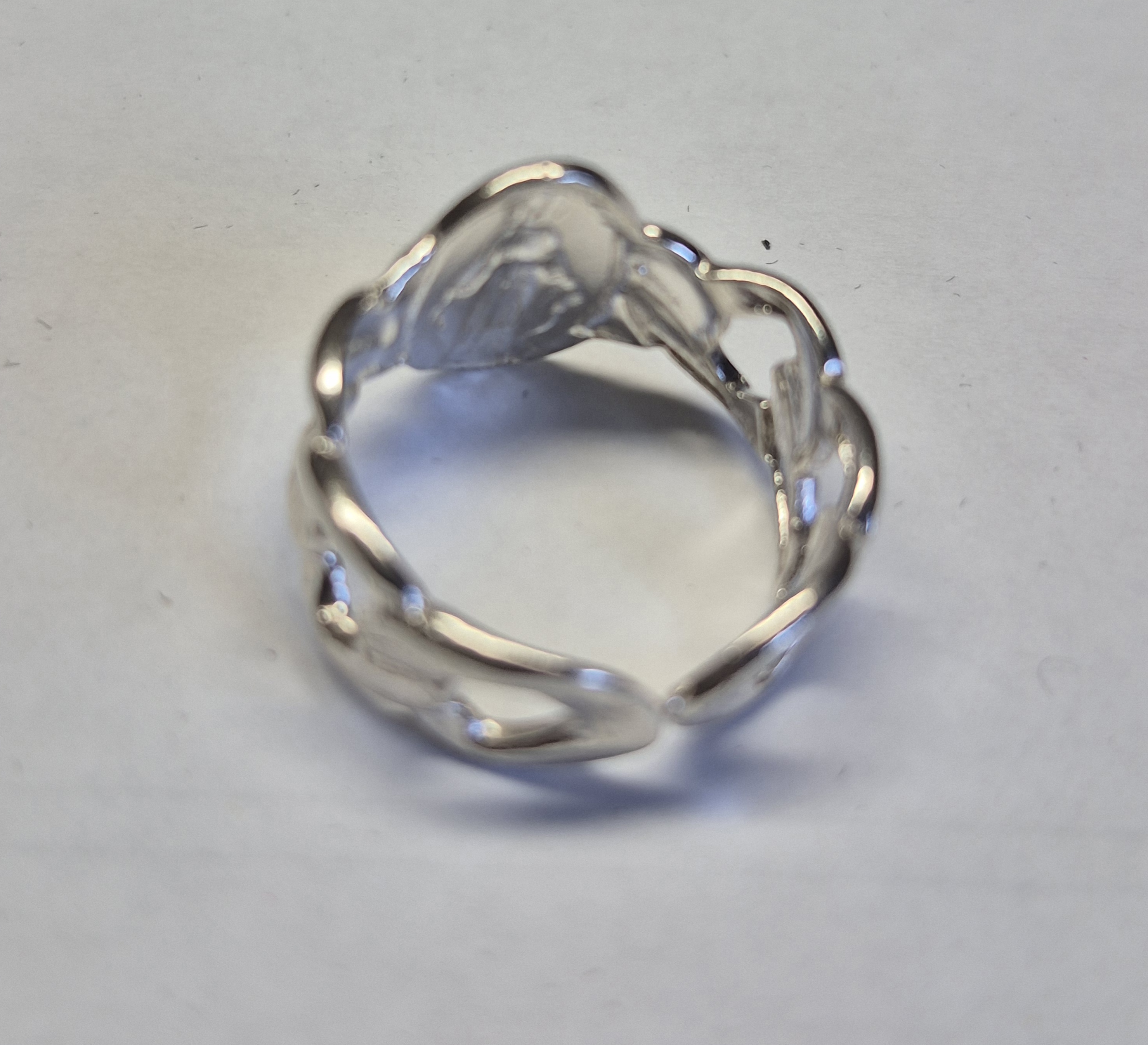 925 Sterling Silver Openwork Chain Link Ring – 2.7g