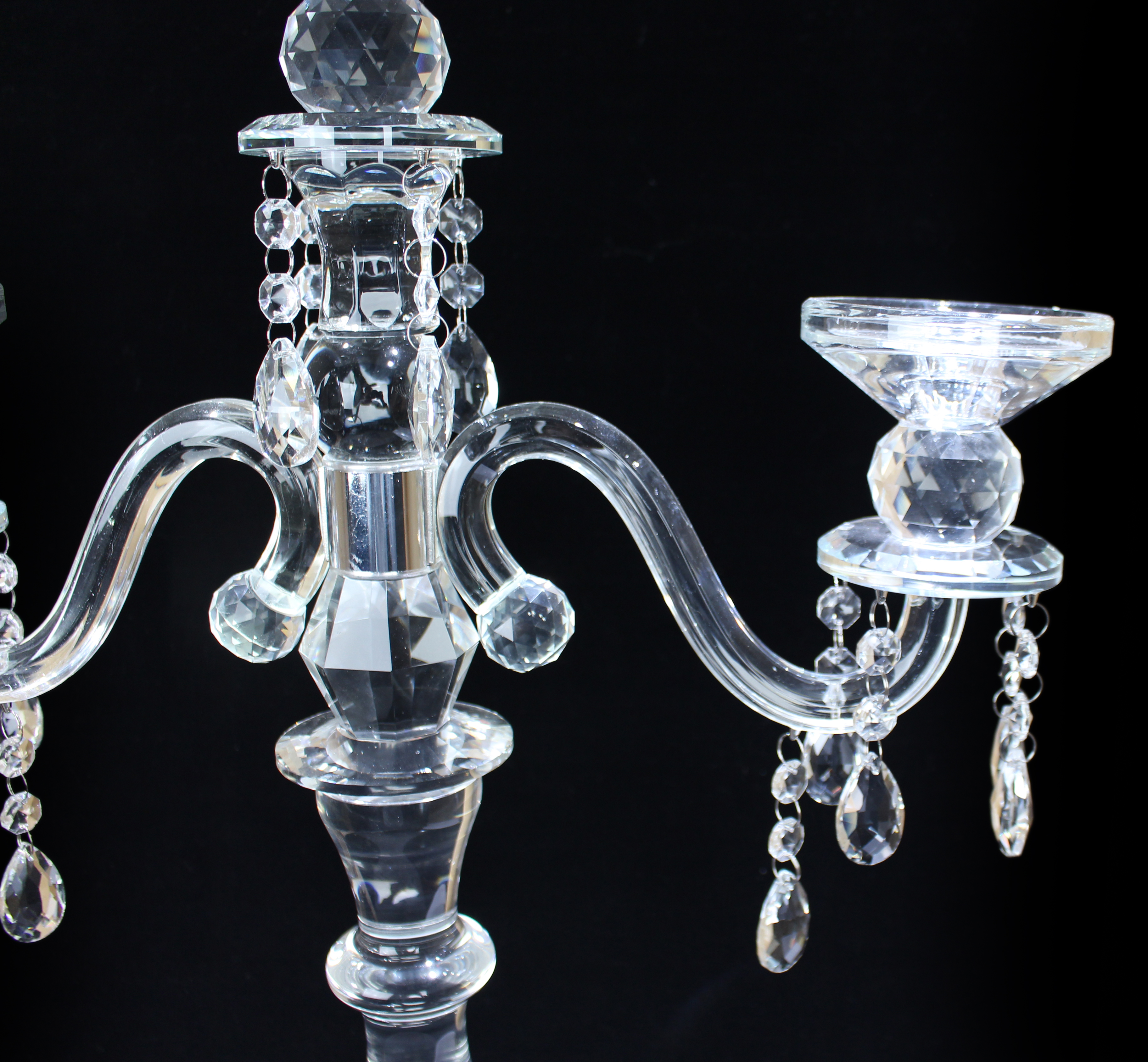 3 Branch Crystal Candelabra