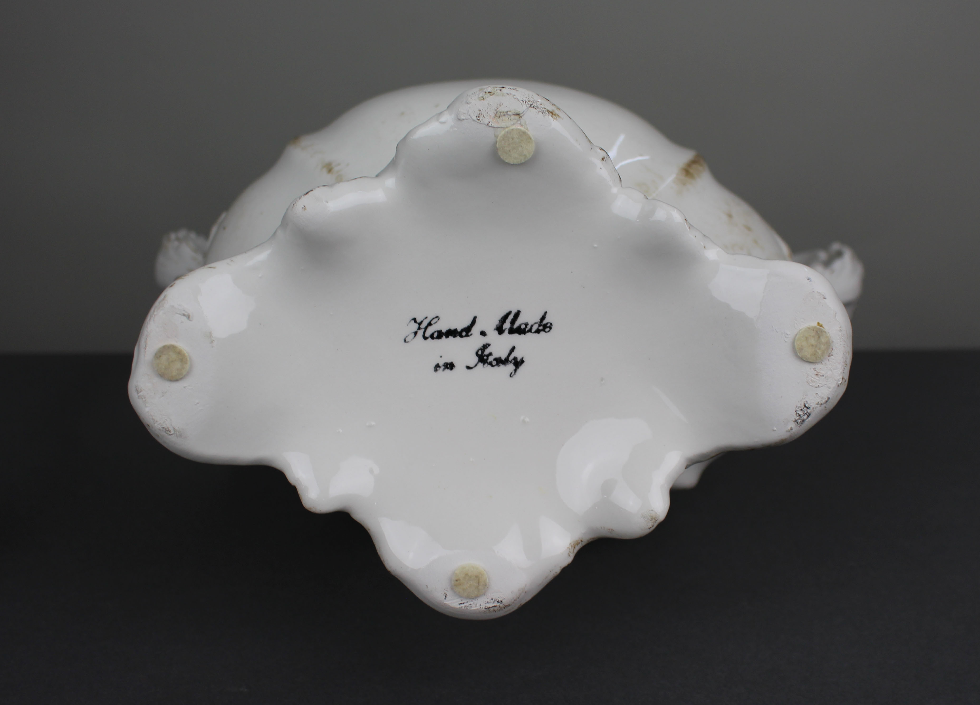 Vintage Italian Porcelain Two Handled Flower Vase
