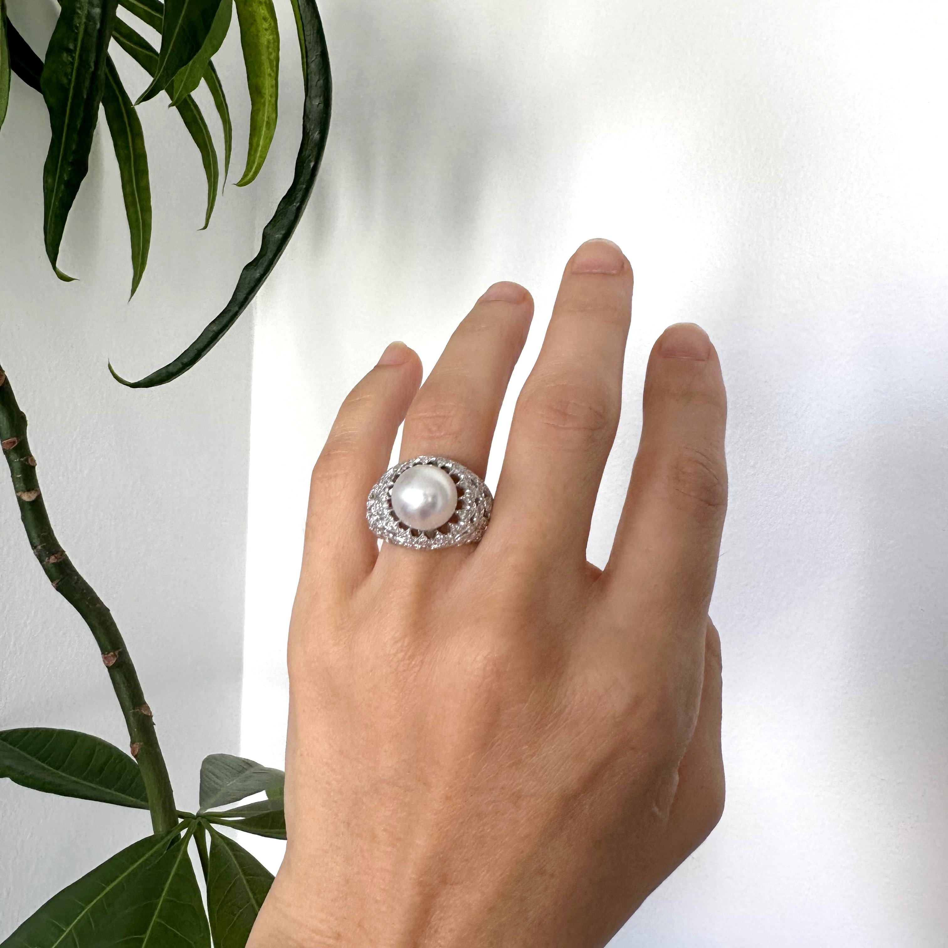 Natural Diamond 18K White Gold Ring