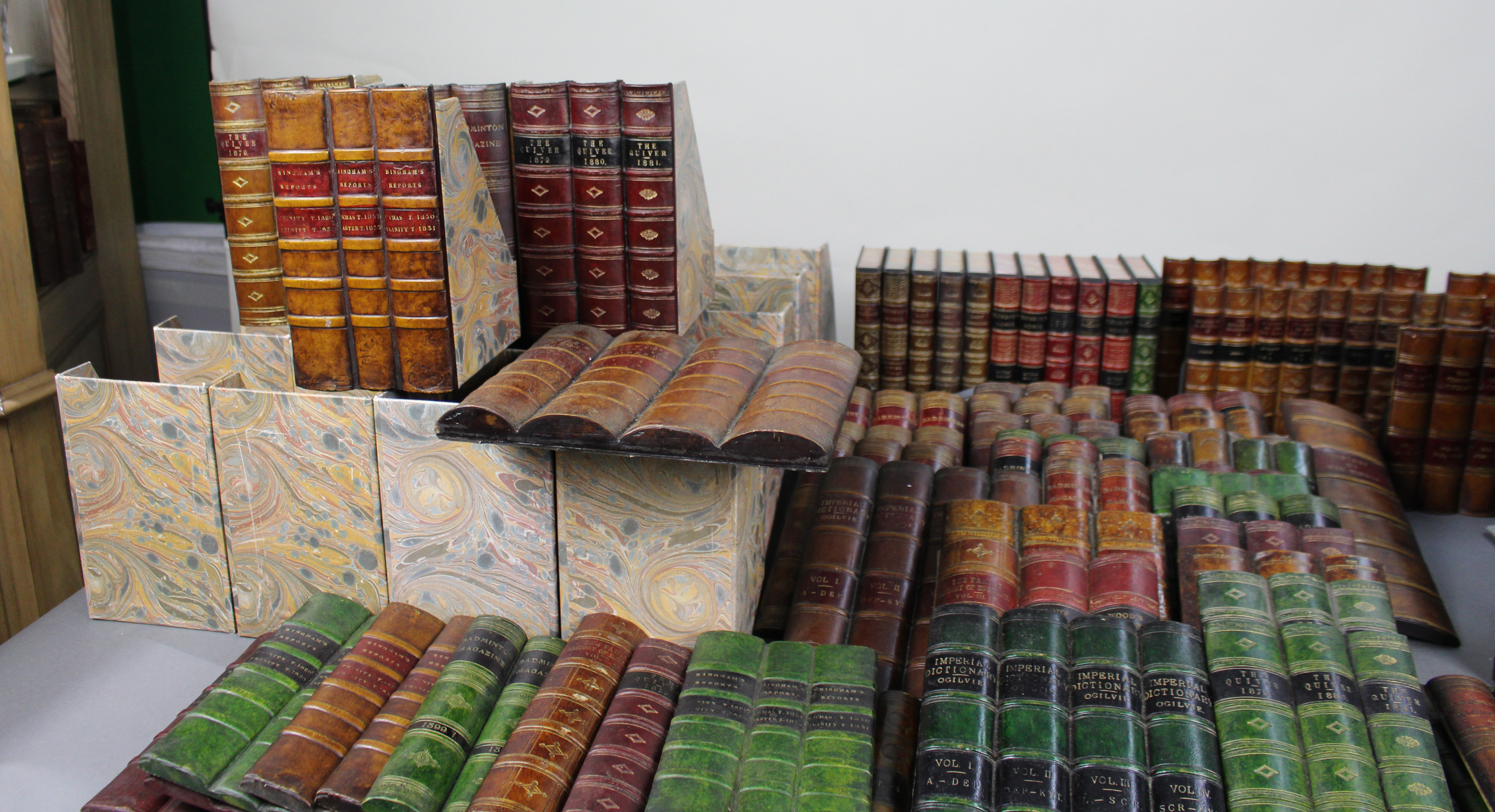 Substantial Collection of Decorative Faux Leather Fake Books