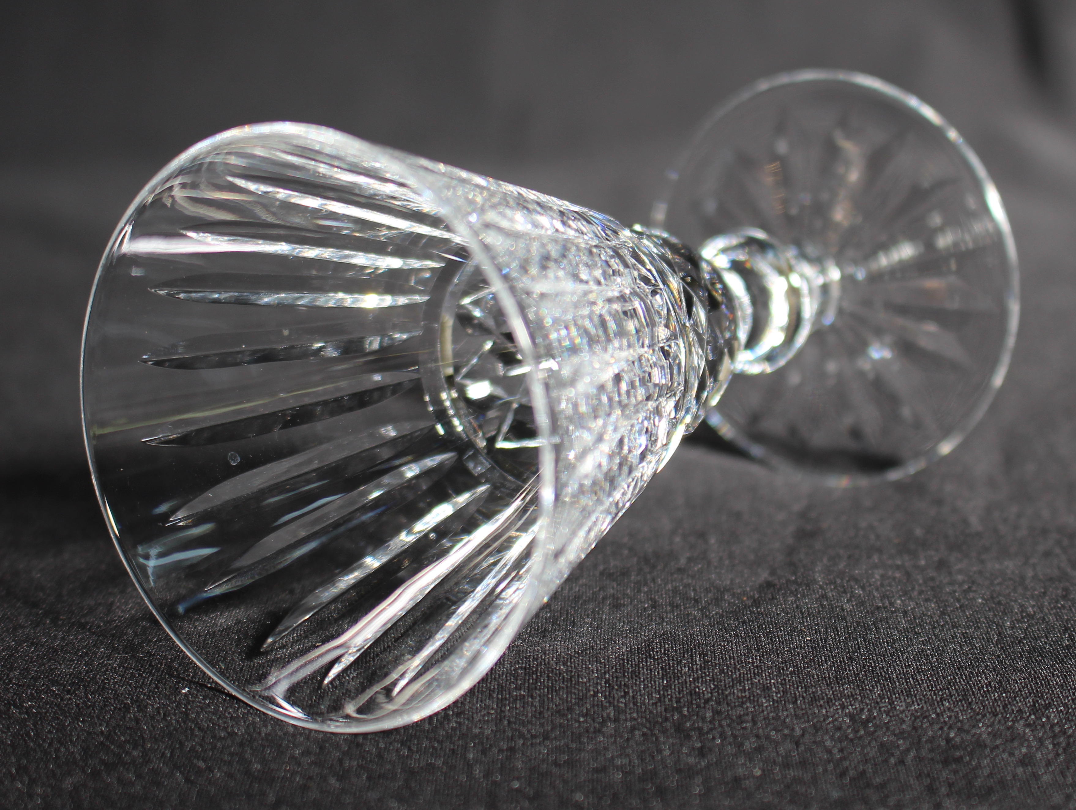Set of 6 Vintage Waterford Cut Crystal Knopped Sherry Glasses