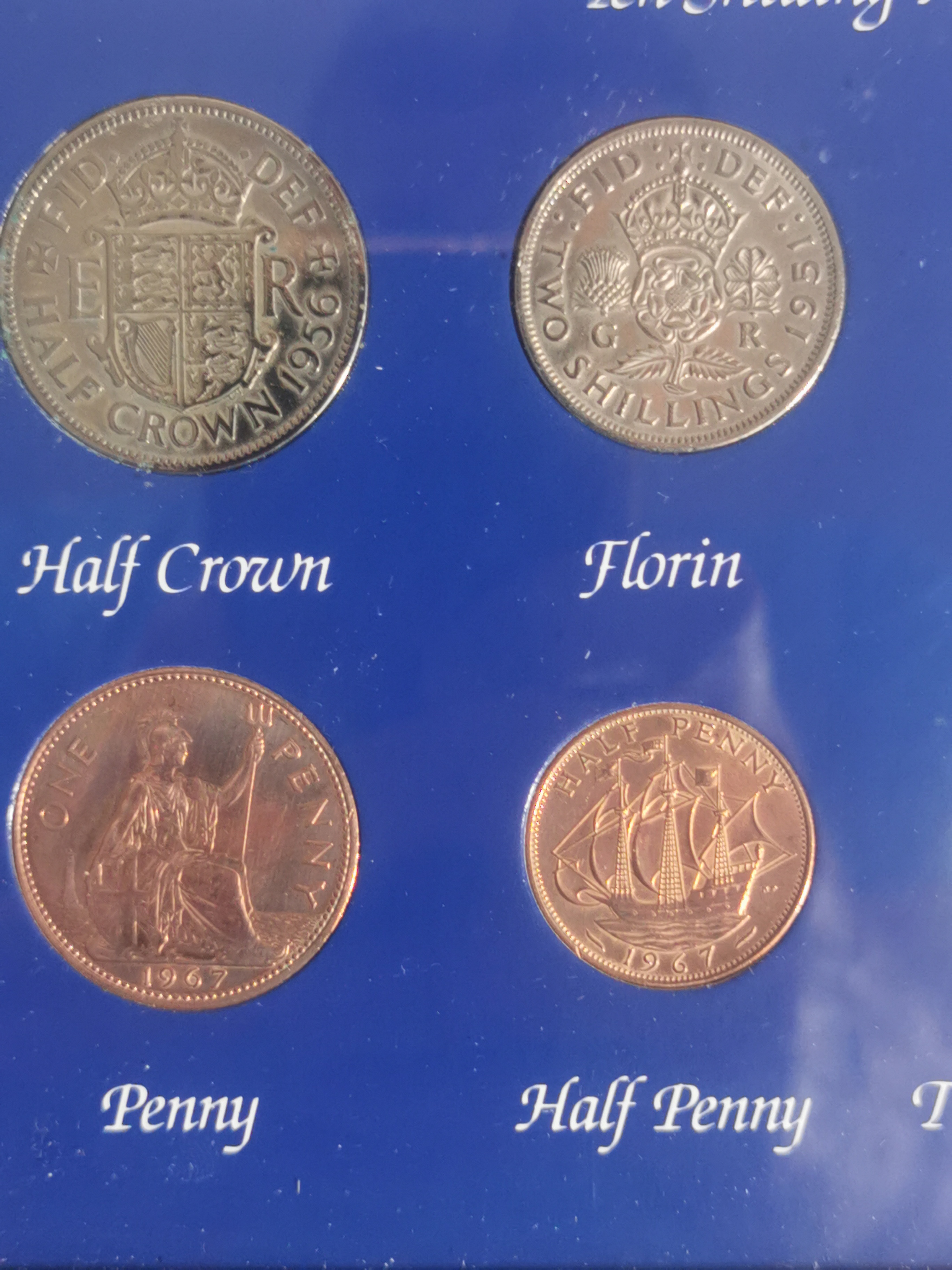 Great Britain Pre-Decimal Currency Framed Display Set - Coins & Banknotes Collection