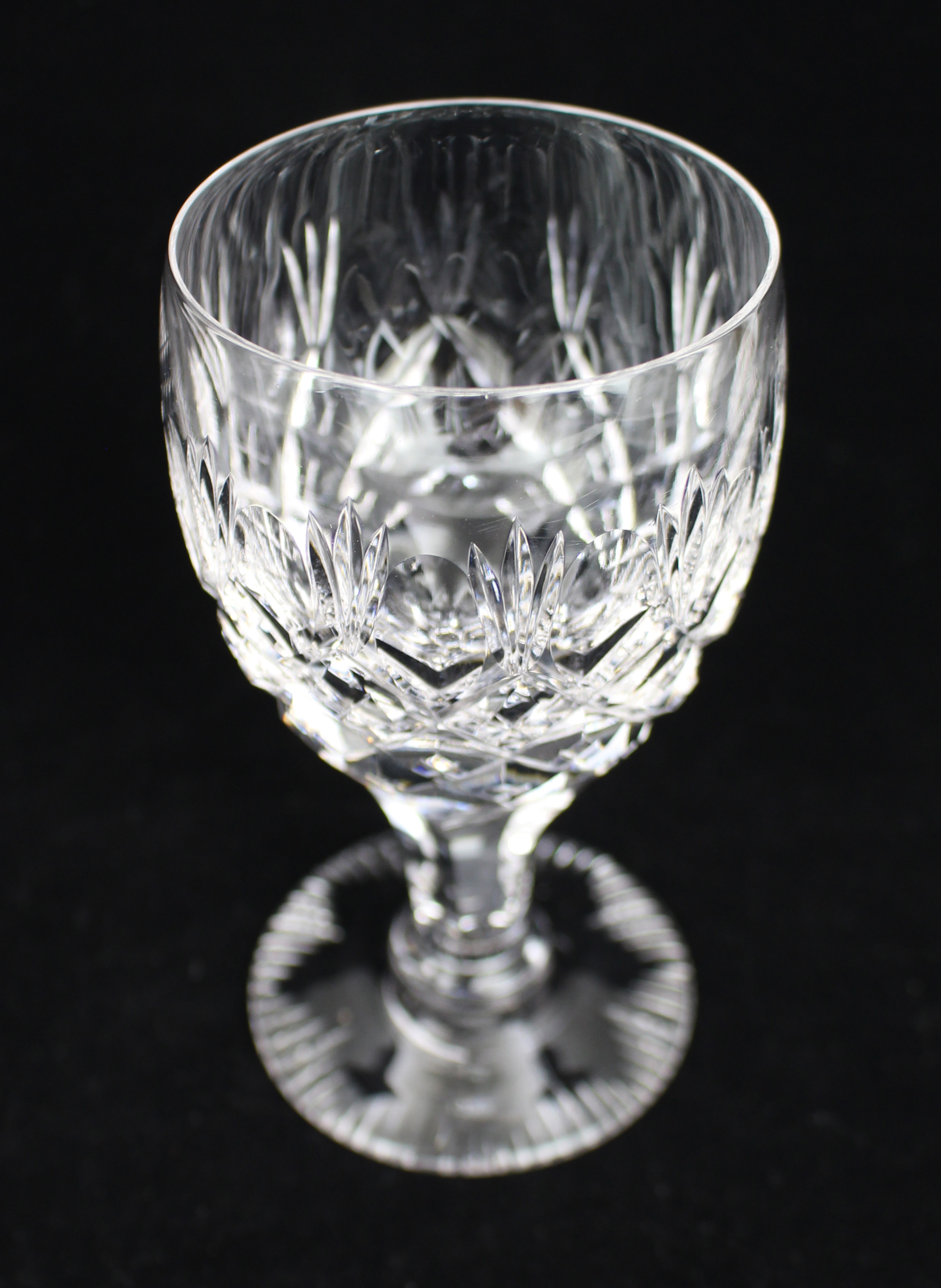 Set of 6 Vintage Fine Crystal Small Wine Glasses