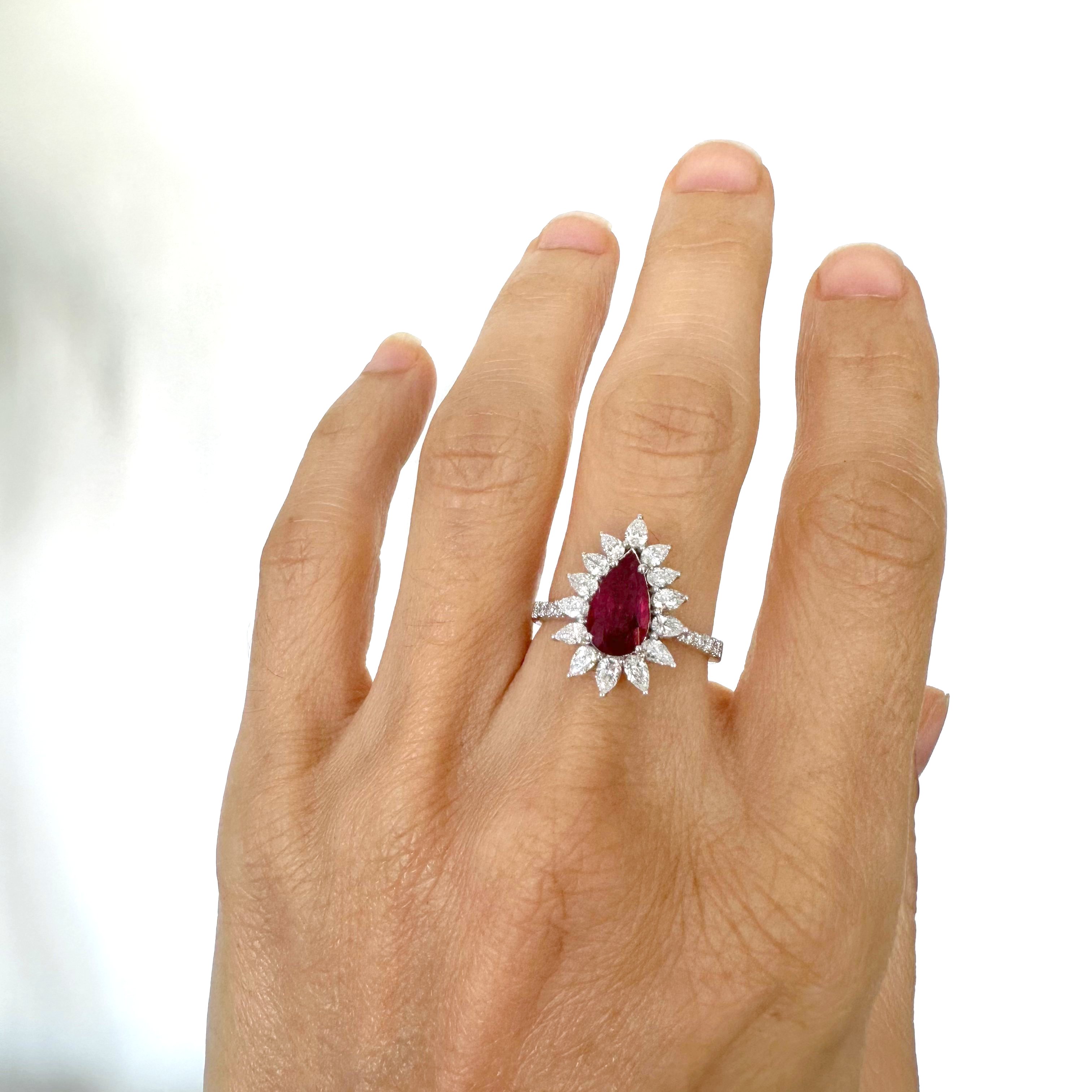 Natural Diamond 18K White Gold Ring