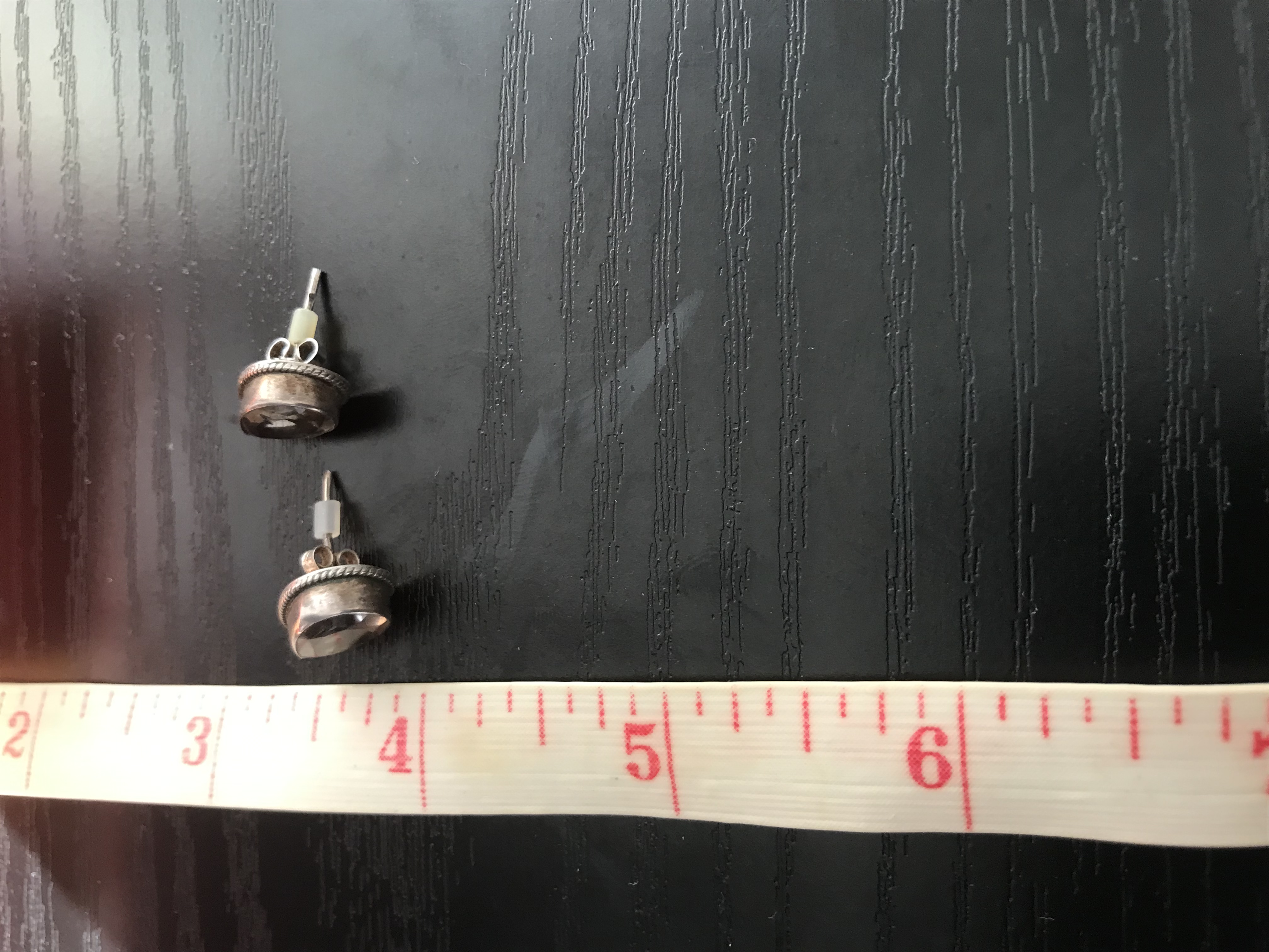 Smoky Quartz Sterling Silver Stud Earrings