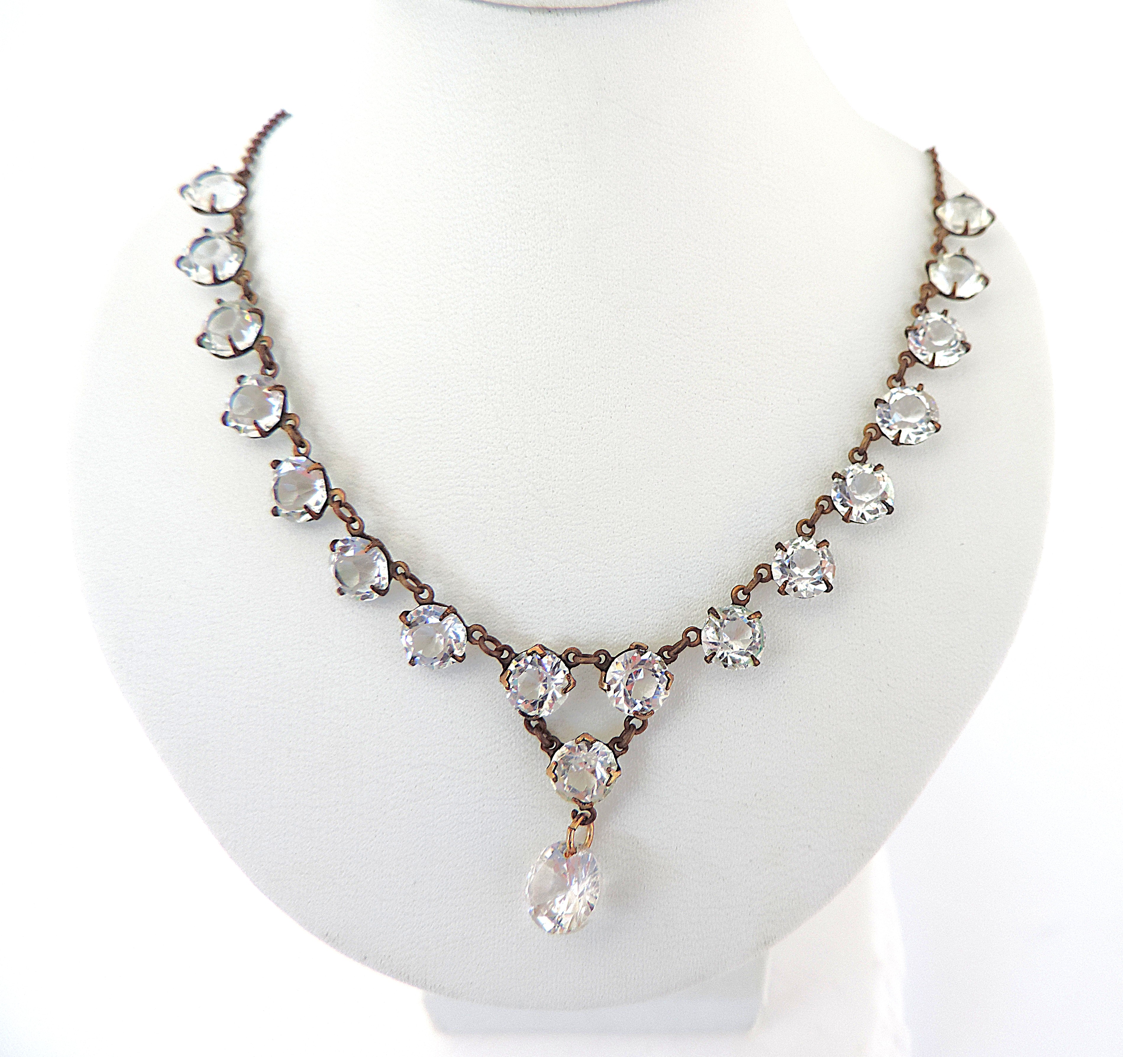 Vintage Crystal Necklace circa 1920's