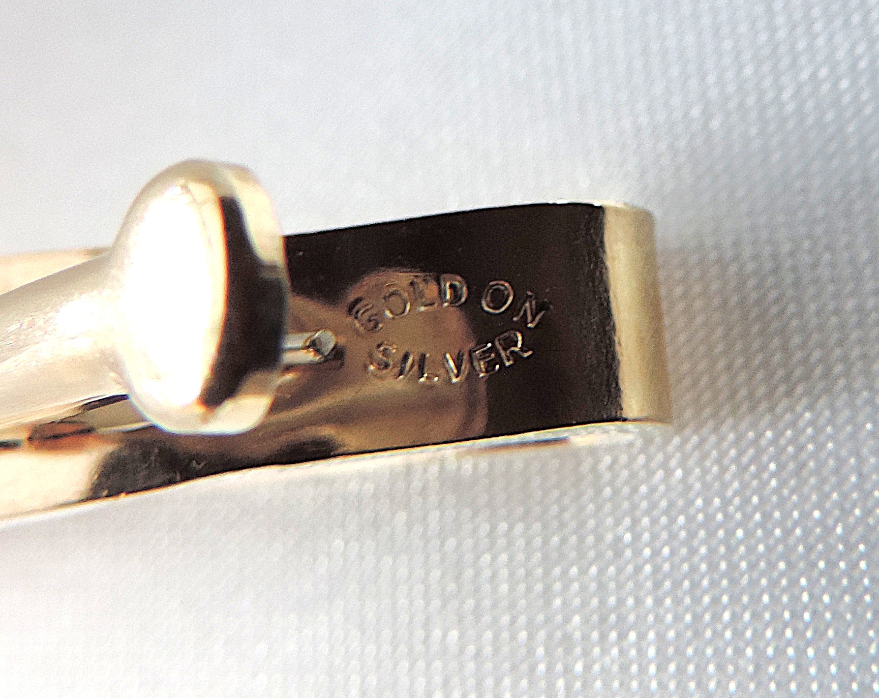 Vintage Gold on Sterling Silver Cufflinks & Tie Clip Set