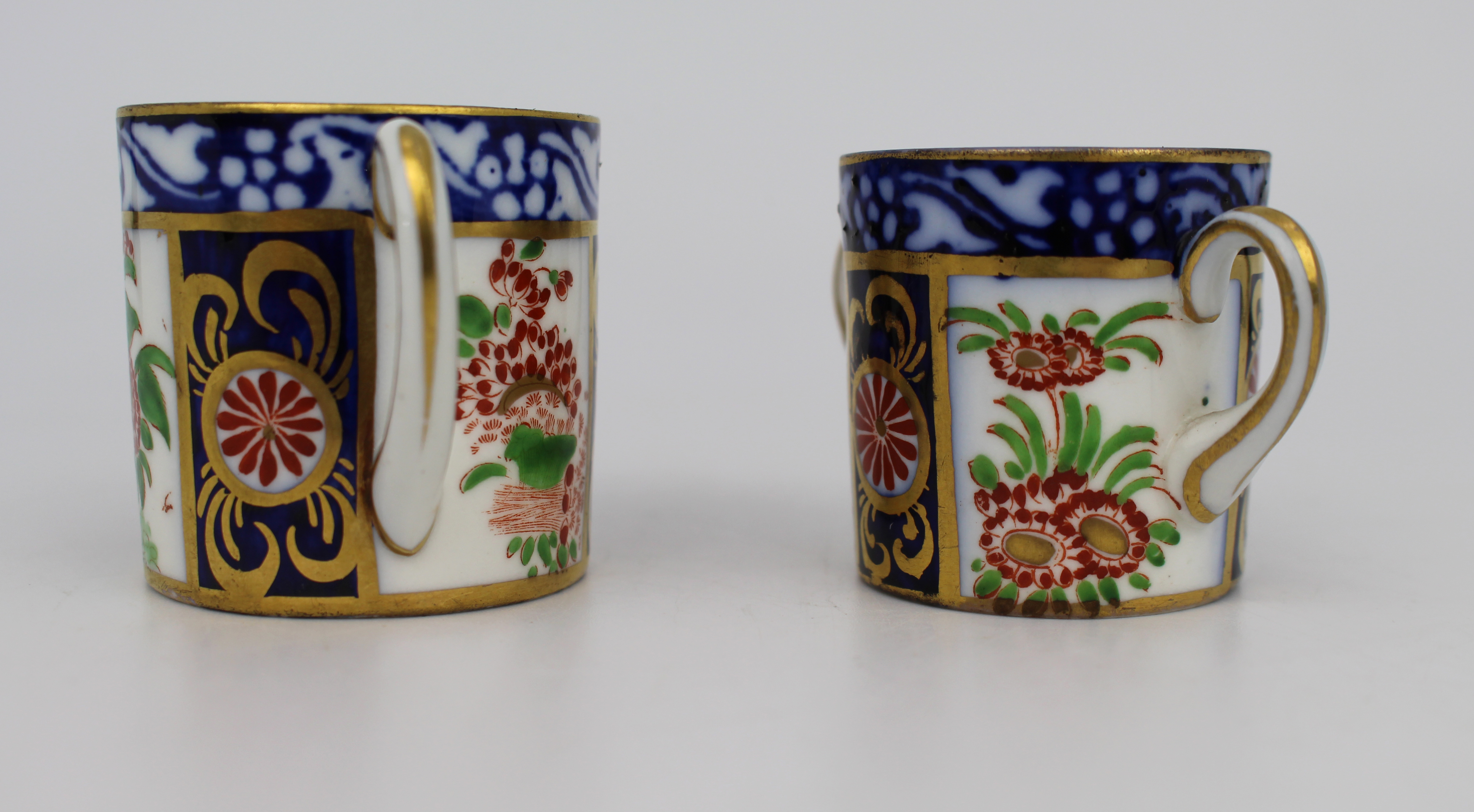 Pair of New Chelsea Staffs Miniature Two Handled Cups c.1920