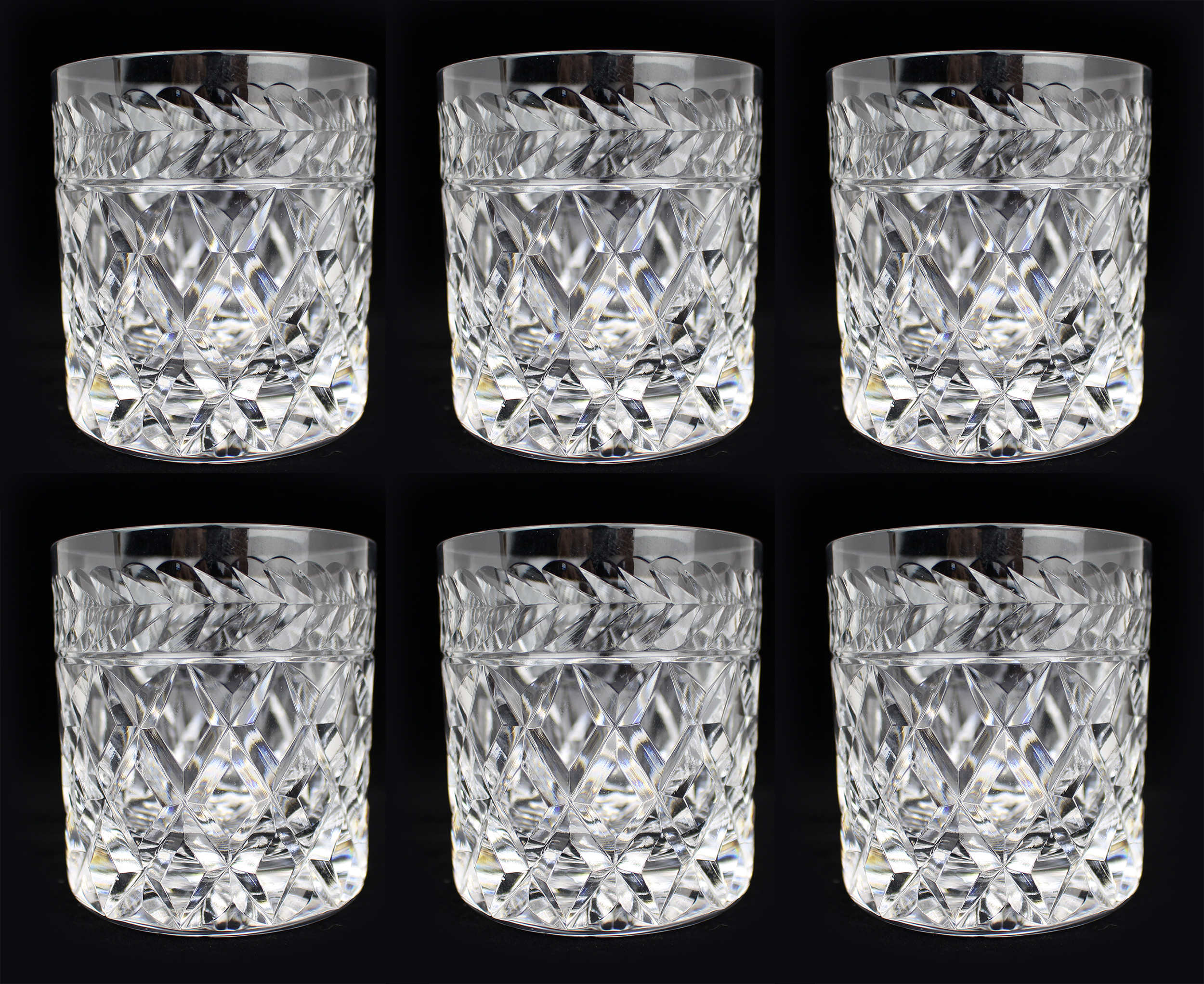 Set of 6 Stuart Cheltenham Cut Glass SmallTumblers