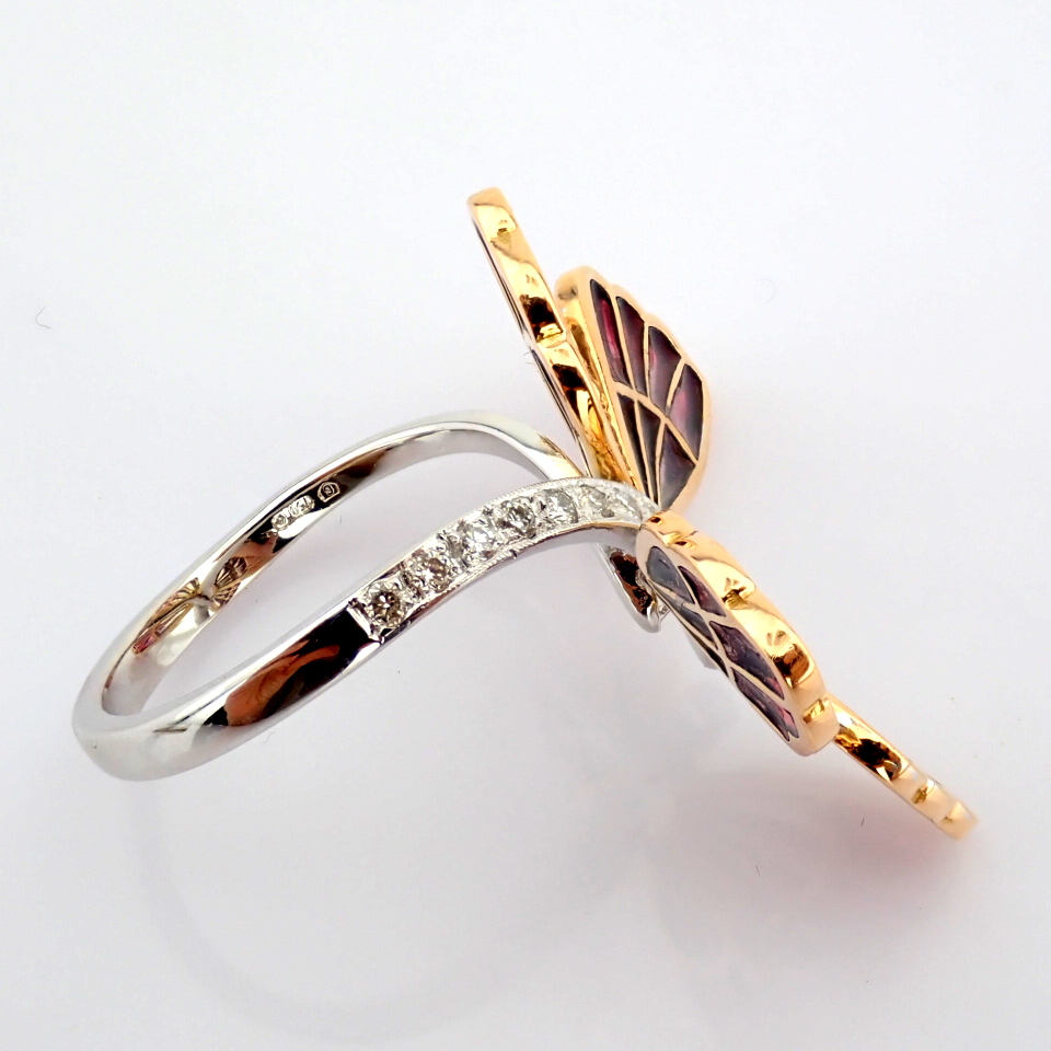 Natural Diamond 18K Rose & White Gold Ring