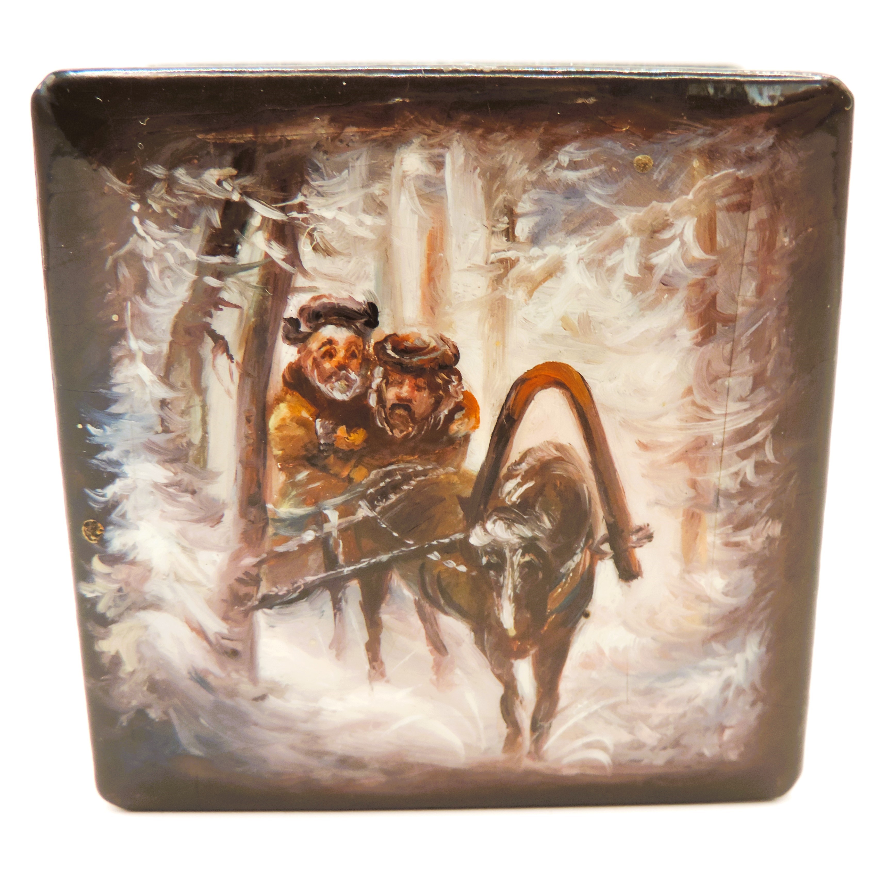  Vintage Russian Hand Painted Lacquer Box
