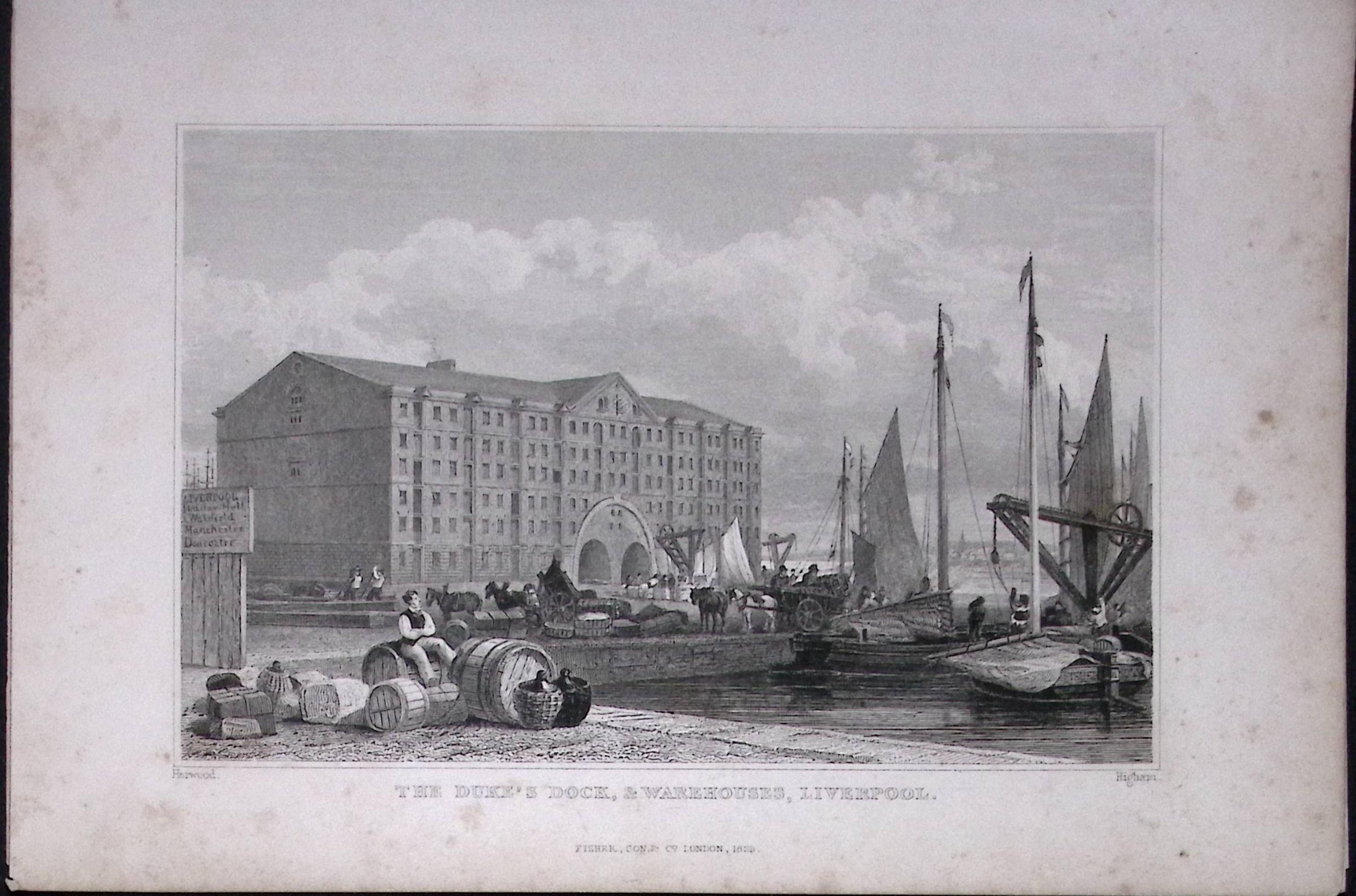 Liverpool Duke’s Dock Antique 195 Years-Old Steel-Engraving-27