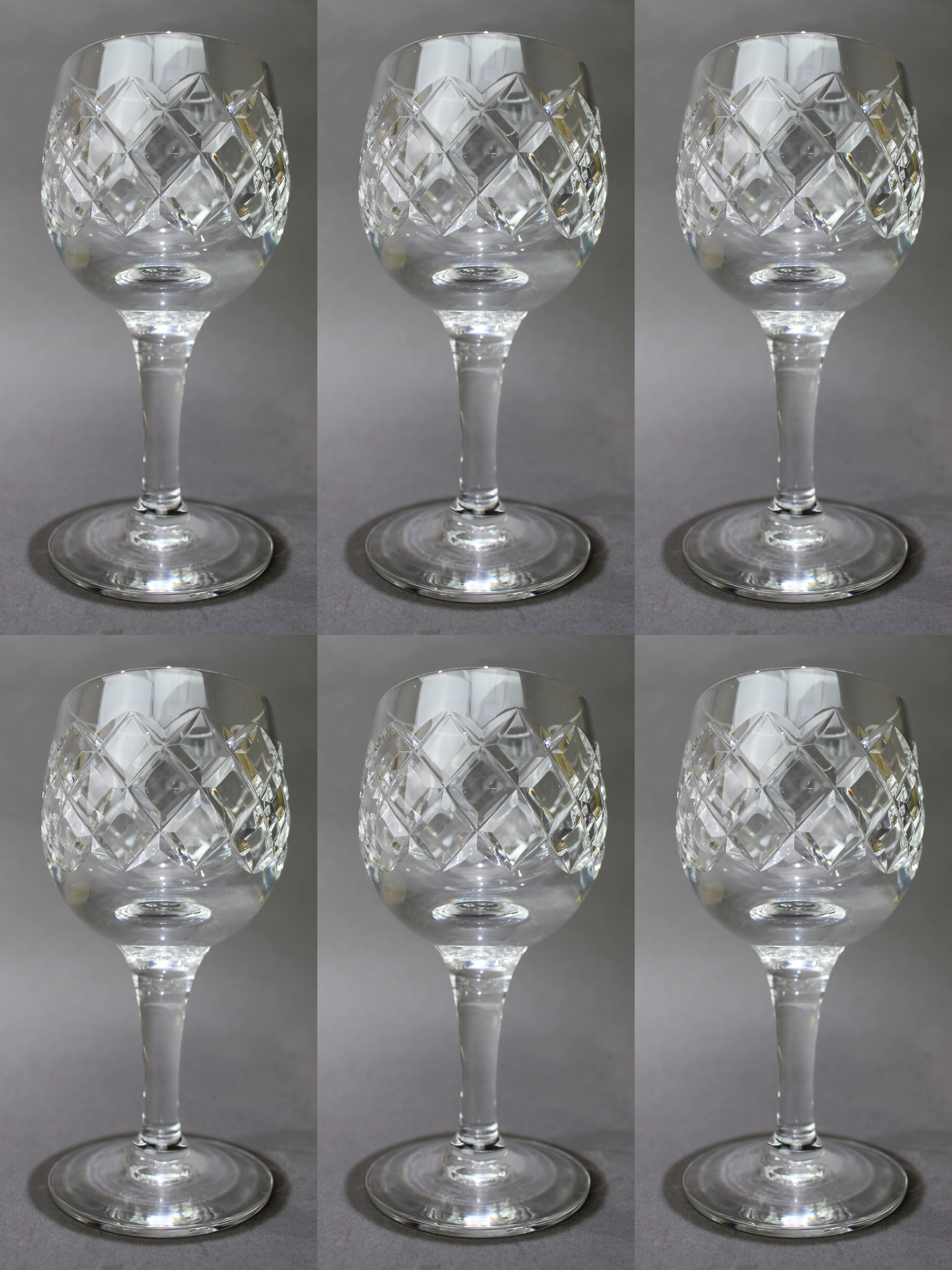 Set of 6 Tudor Crystal "Bosworth" Wine Glasses