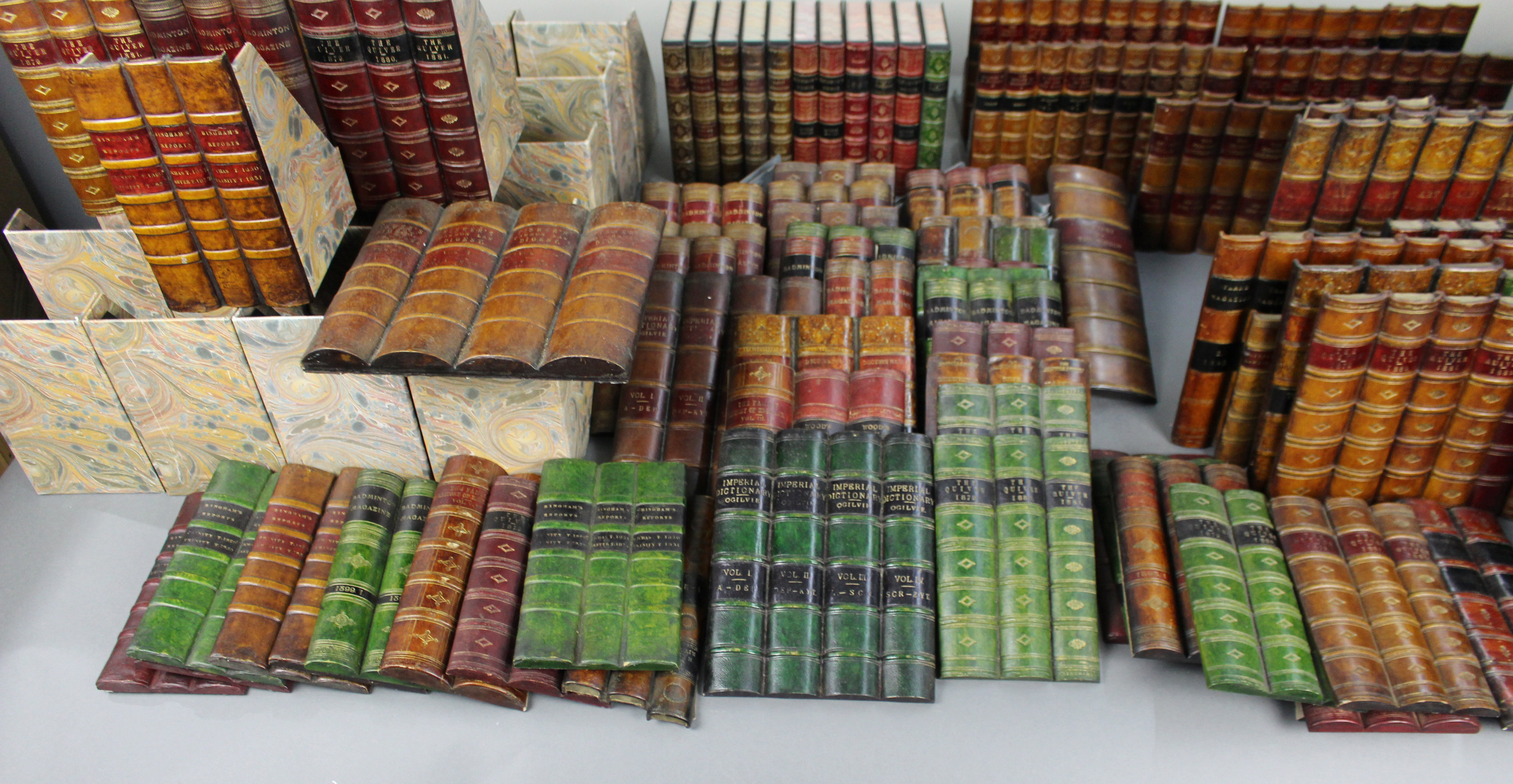 Substantial Collection of Decorative Faux Leather Fake Books