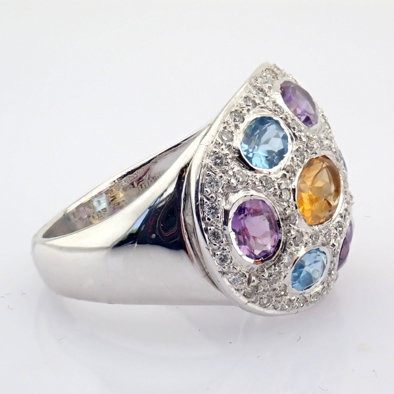 Natural Diamond 18K White Gold Ring