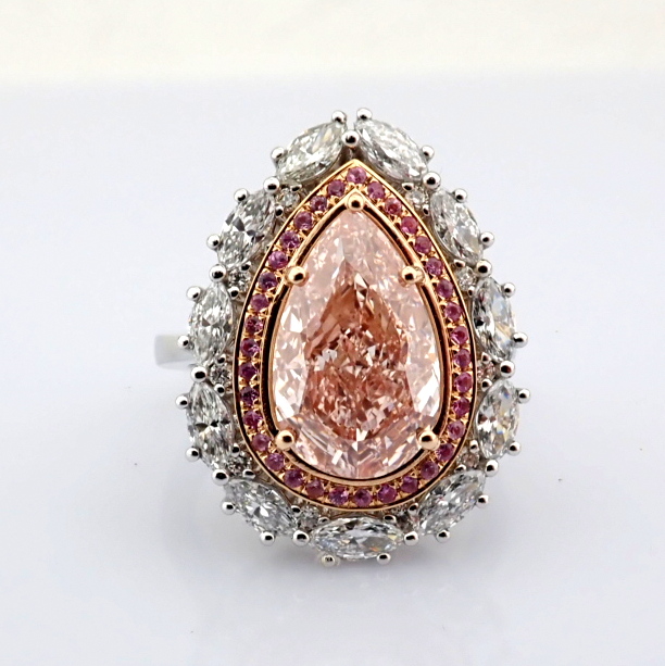 Pear Cut Lab-Grown Diamond Ring - 5.2 Total Carat (IGI Certified)