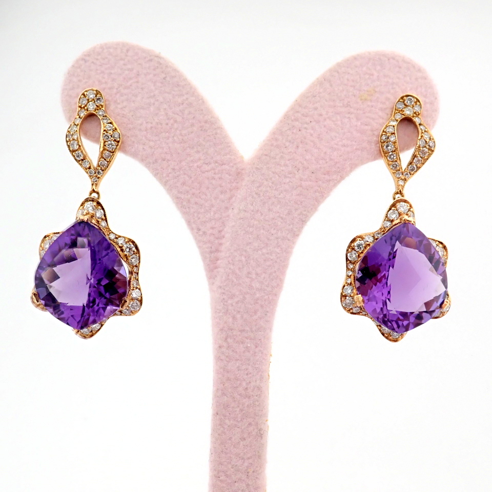 Natural Diamond 18K Rose/Pink Gold Earring