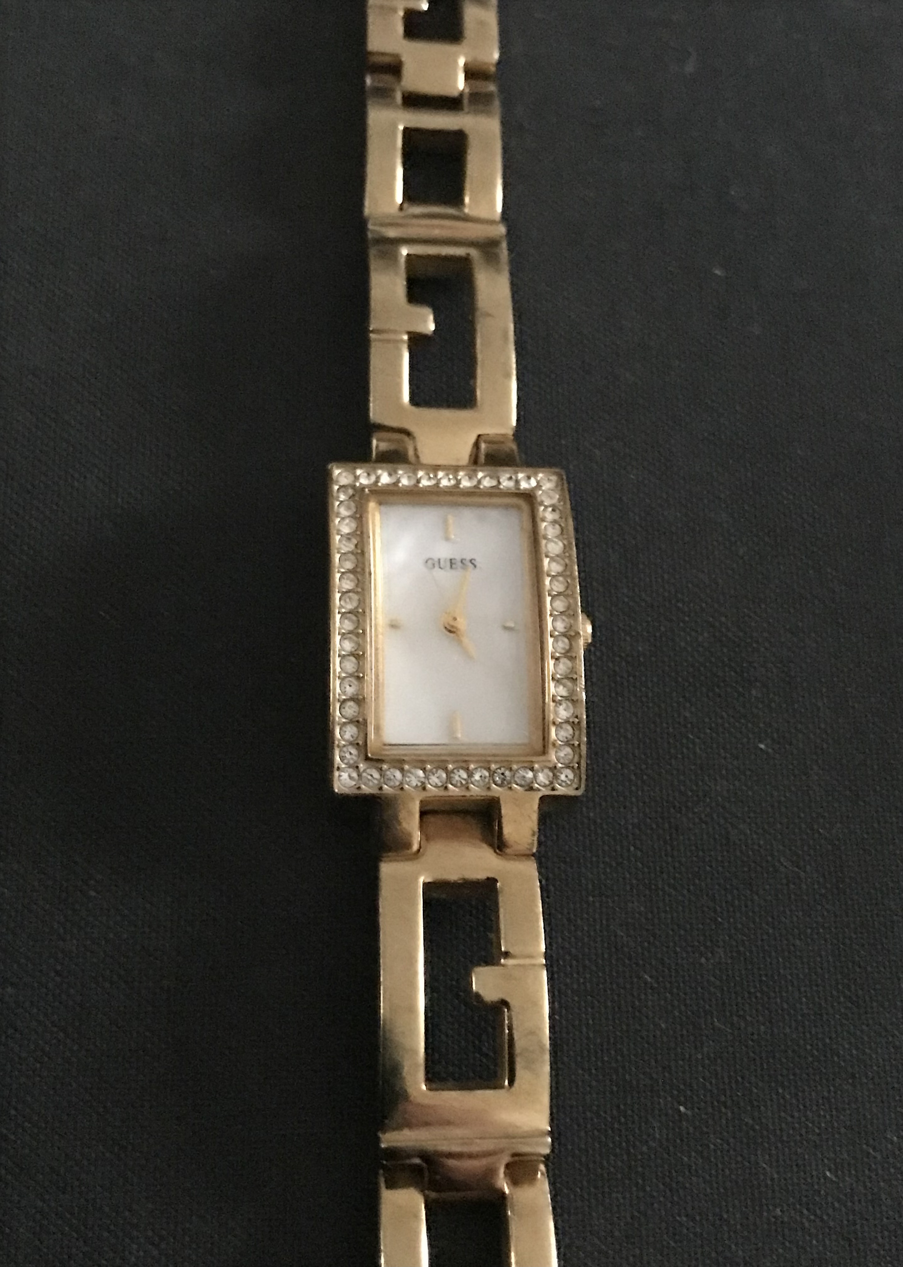 Guess Gold Plated Diamanté Studded Watch