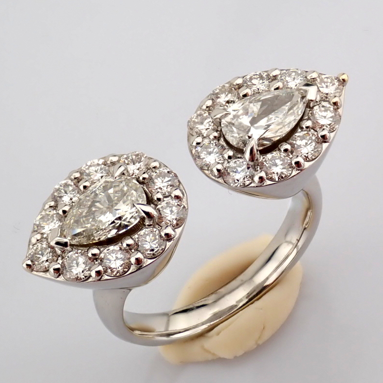 Pear Cut Lab-Grown Diamond Ring - 3.11 Total Carat (MDI Certified)
