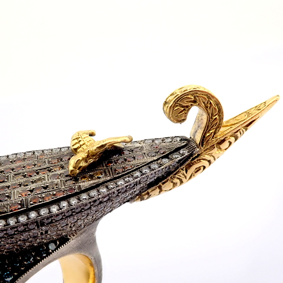 Natural Diamond 18K Yellow Gold Ring
