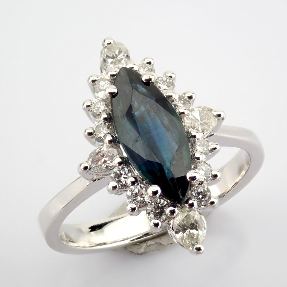 Natural Diamond 18K White Gold Ring